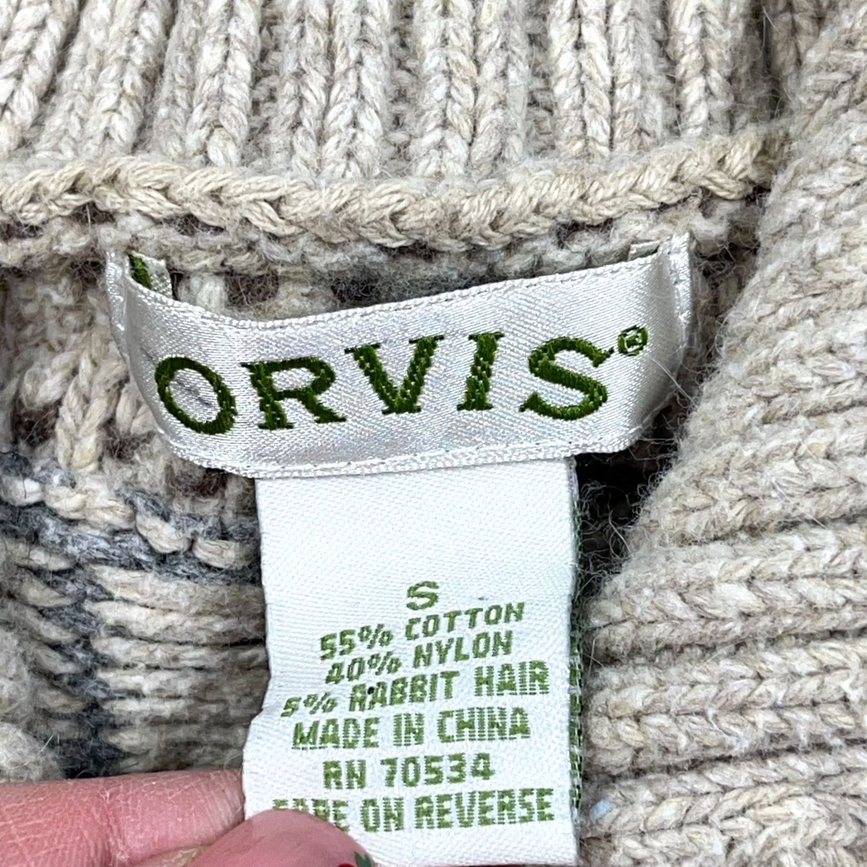 Orvis VINTAGE Orvis Cardigan Sweater Women S Tan Brown Snap Button Nordic Heavyweight All Seasons Knit Logo 90s Mens? Size S / US 4 / IT 40 - 2 Thumbnail