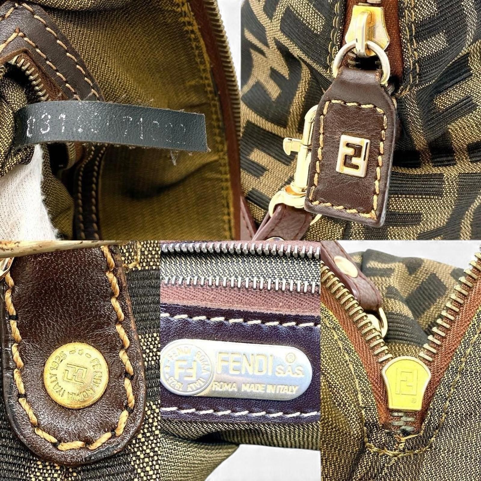 Fendi Fendi - Monogram Canvas Handbag Leather Handles Size ONE SIZE - 9 Thumbnail