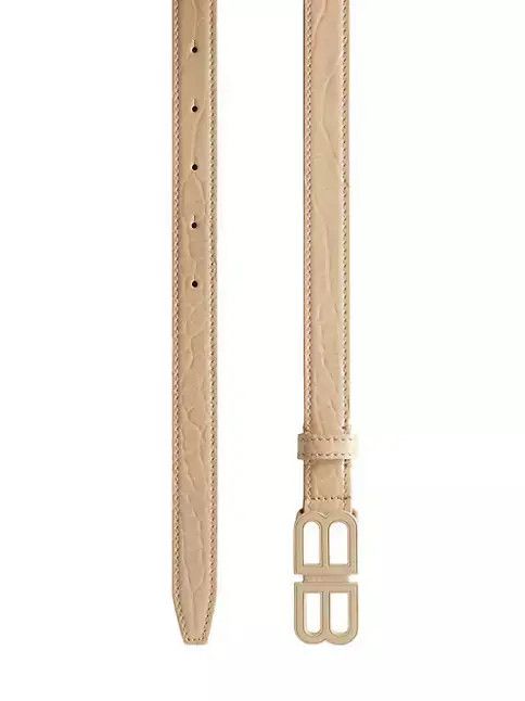 Balenciaga o1s1rm1224 Size: 75 / BB Hourglass Thin Belt in Beige Size ONE SIZE - 1 Thumbnail