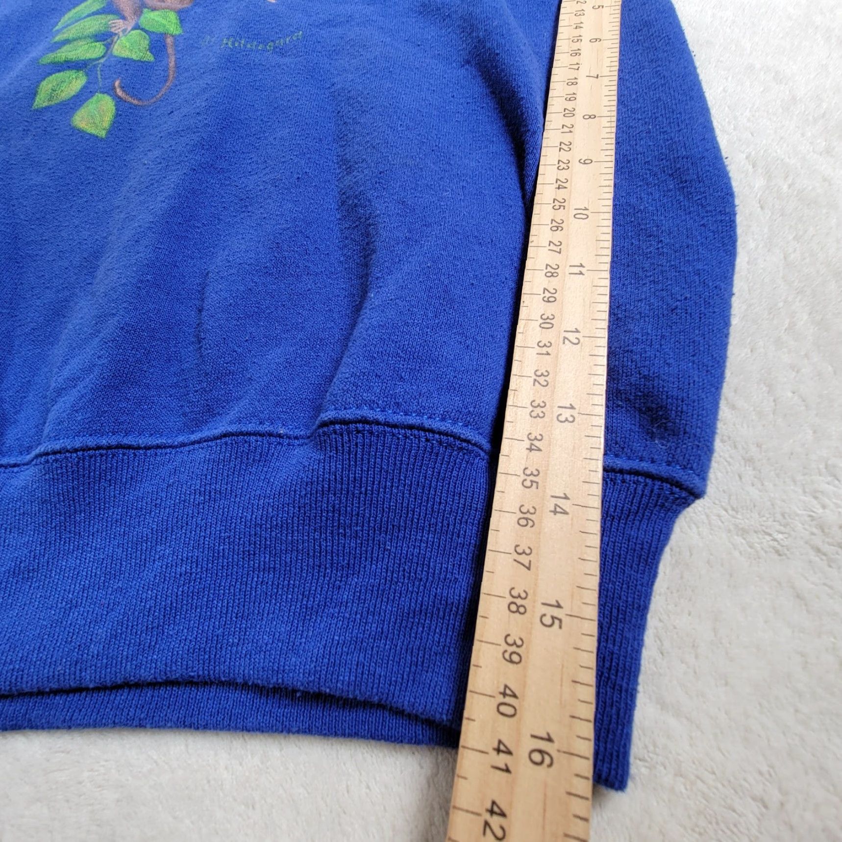 Lee VINTAGE LEE Sweatshirt Women's Medium Blue Cotton Blend Pullover Long Sleeve Monkeys Embroidered Crew Neck Casual Size M / US 6-8 / IT 42-44 - 6 Thumbnail