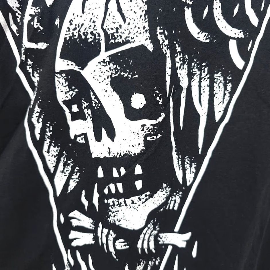 Anvil Owl Skull Coffin T Shirt Mens Size Medium Black Metal Pentagram Pagan Occult Size US M / EU 48-50 / 2 - 4 Thumbnail