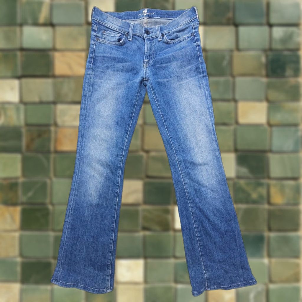 7 For All Mankind 7 For All Mankind Low Rise Bootcut Jeans 26 Regular Blue 29 Inseam Denim 5-Pocket Womens USA Made Belt Loops Size 26" / US 2 / IT 38 - 1 Thumbnail