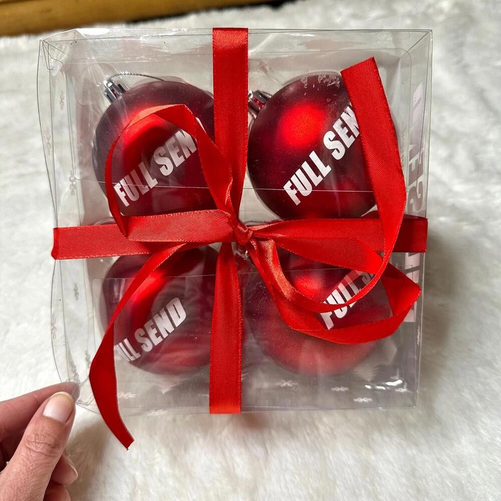 Full Send NWT Full Send Red Christmas Ornaments Set - 4 Pack Size ONE SIZE - 1 Thumbnail