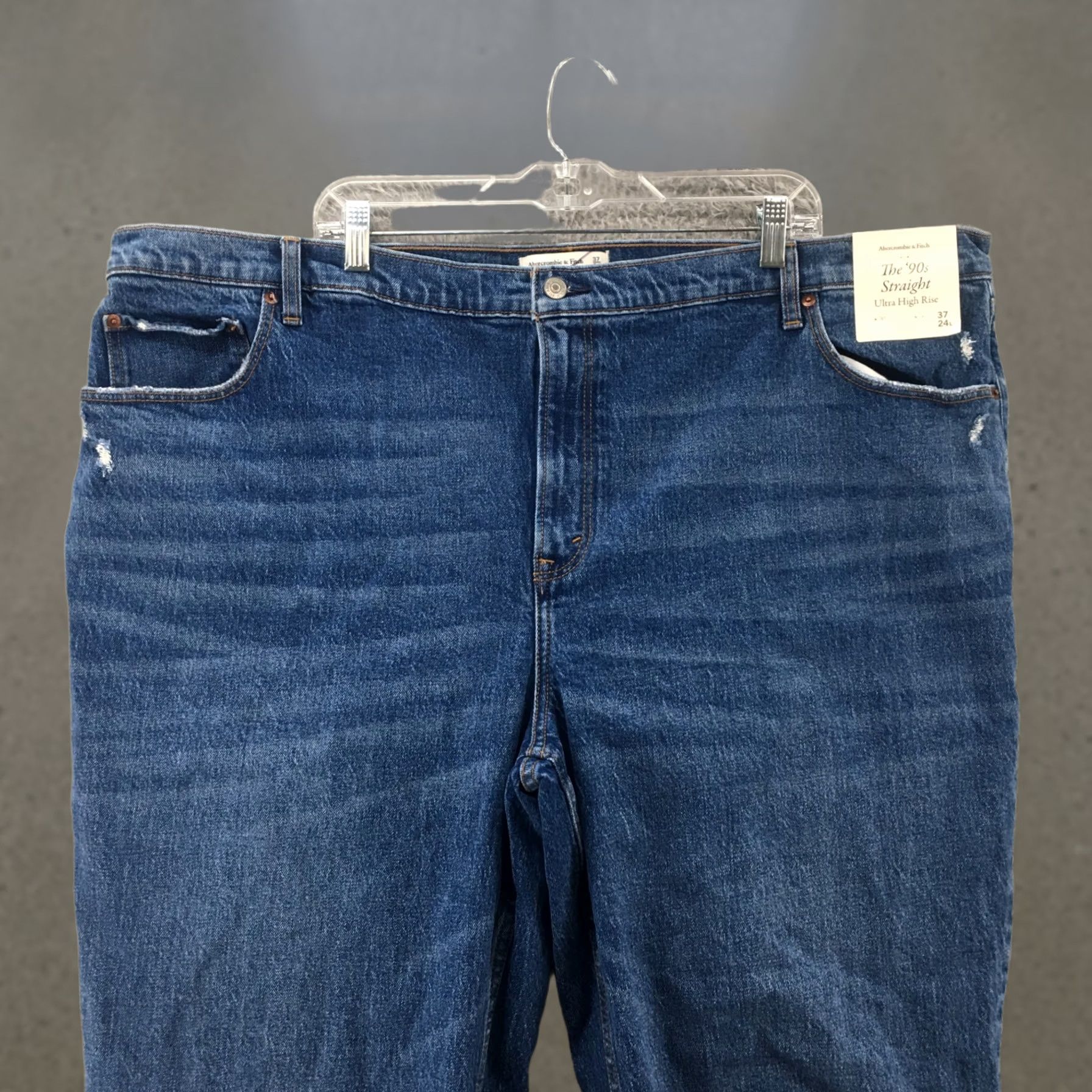 Abercrombie & Fitch Abercrombie & Fitch The 90s Straight Jeans Womens 37 Blue High Rise Ripped NEW Size 25" / US 0 / IT 36 - 1 Thumbnail