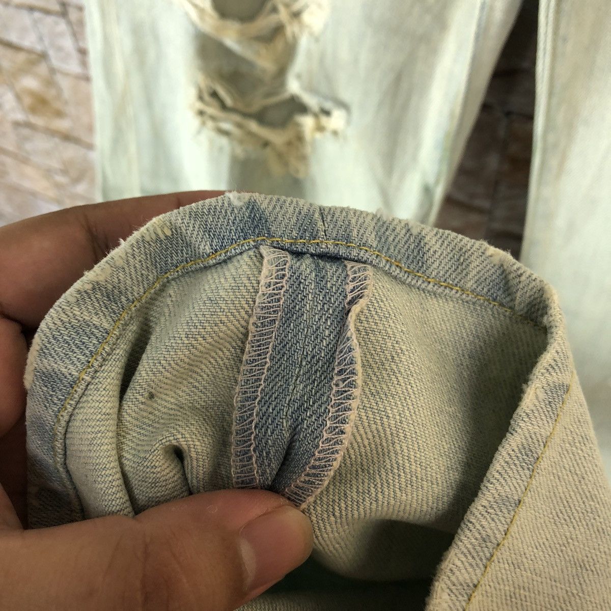 Japanese Brand Heather Bleu Distressed ripped Denim Pants #A976 Size US 31 - 8 Thumbnail