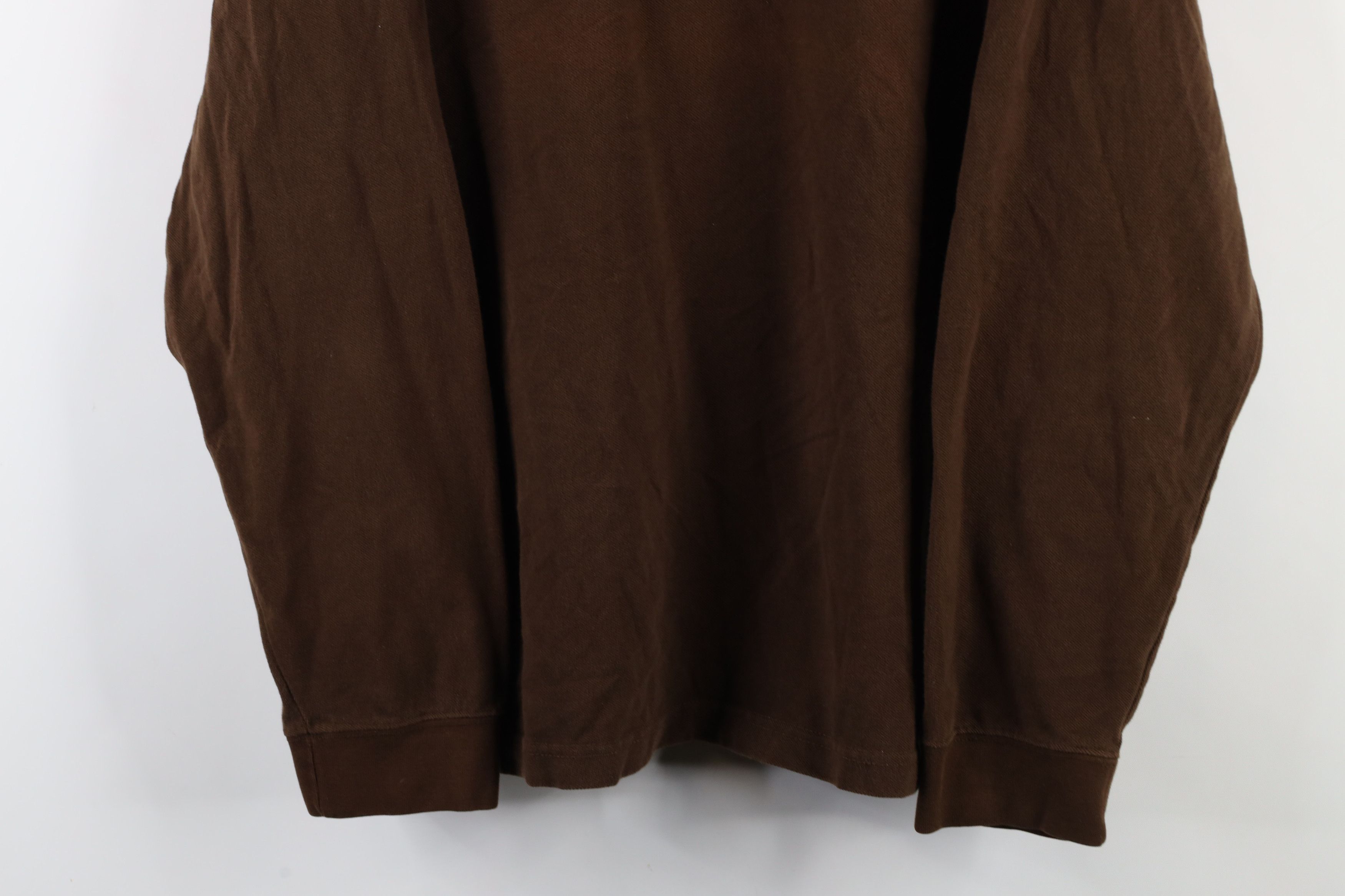 Vintage Vintage 90s Streetwear Long Sleeve Rugby Polo Shirt Brown Size US XL / EU 56 / 4 - 3 Thumbnail