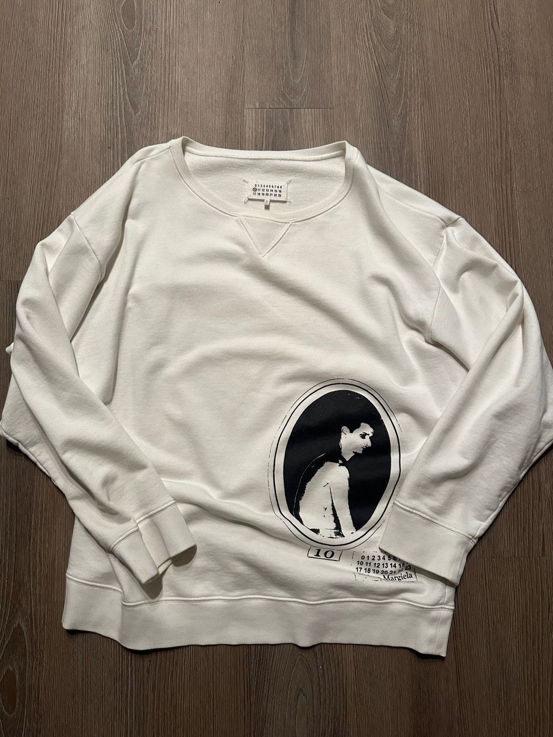 image of Maison Margiela Off White Cameo Swatshirt, Men's (Size Small)