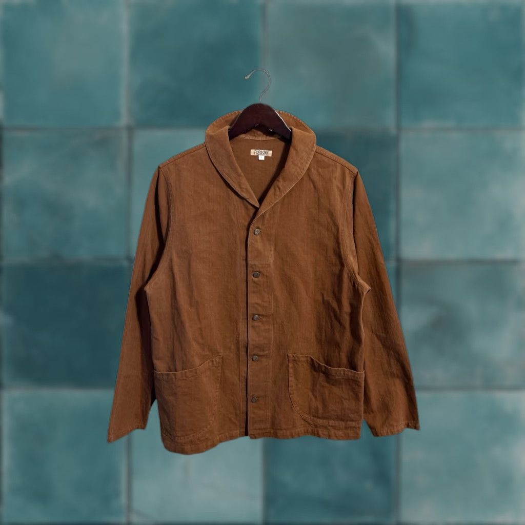 Vintage fortune medium weight jacket mens size large made in USA brown tobacco USA work button up coat Size US L / EU 52-54 / 3 - 1 Thumbnail
