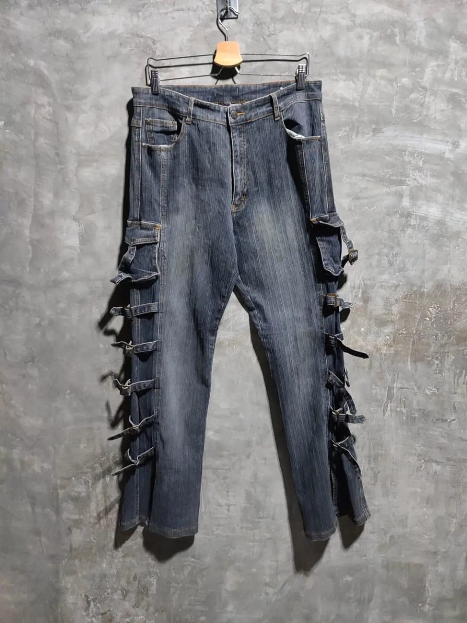 Other Apollo MultiStrap Design Cargo Flared Bondage Punk Jeans Size US 33 - 4 Thumbnail