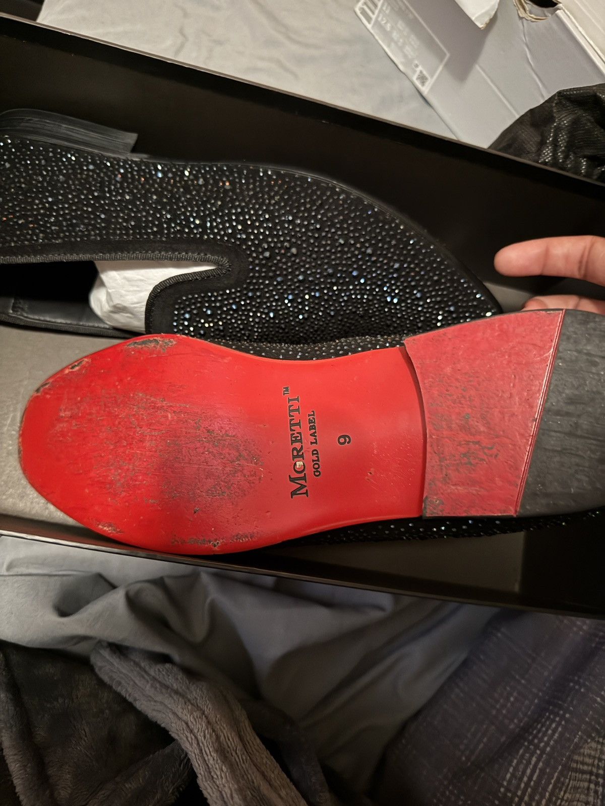 Other Black and blue shining loafers with red bottoms Size US 9 / EU 42 - 2 Thumbnail