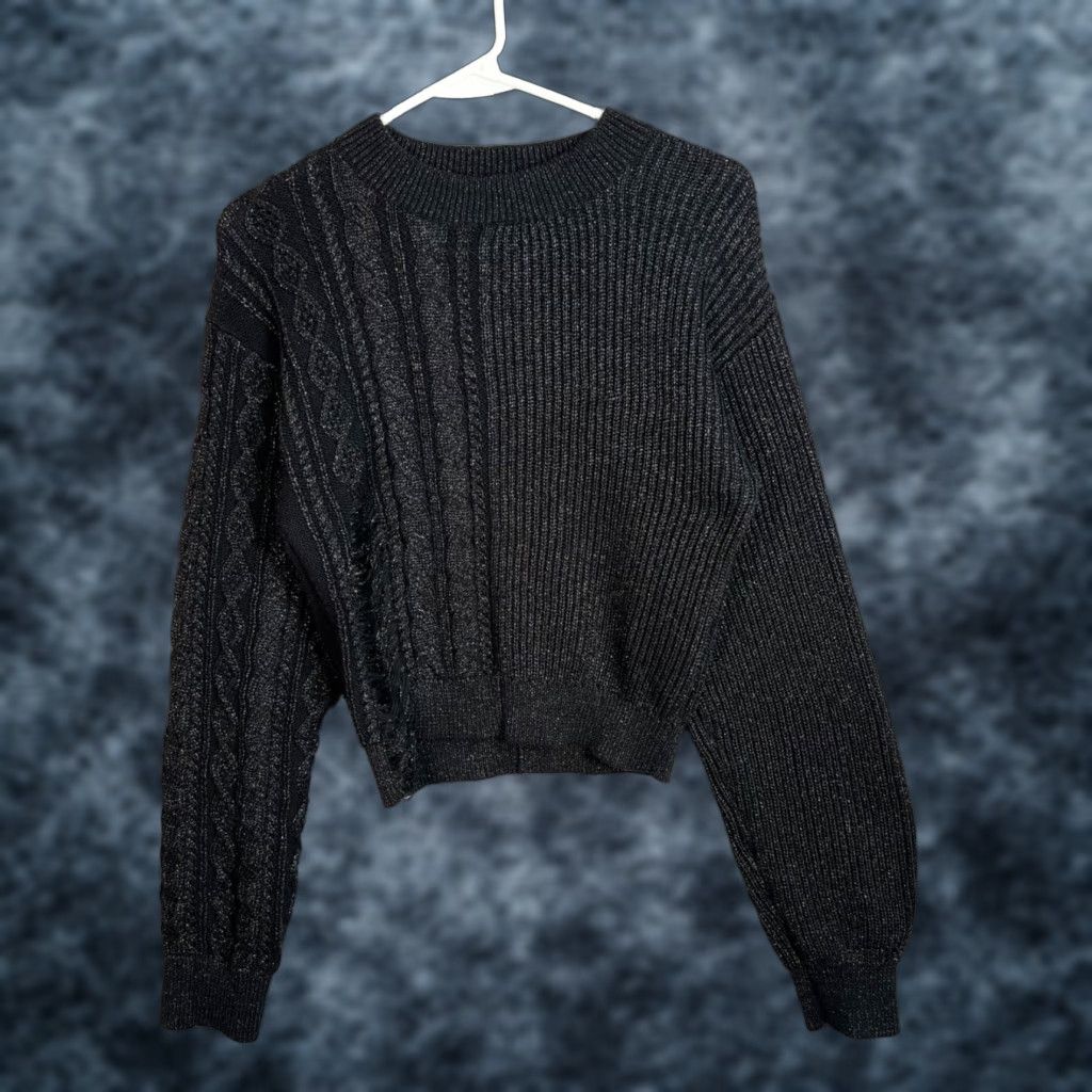 Rta VINTAGE RTA Cable Knit Sweater Black Womens Size Small Pullover Long Sleeve Crew Neck Size S / US 4 / IT 40 - 1 Thumbnail