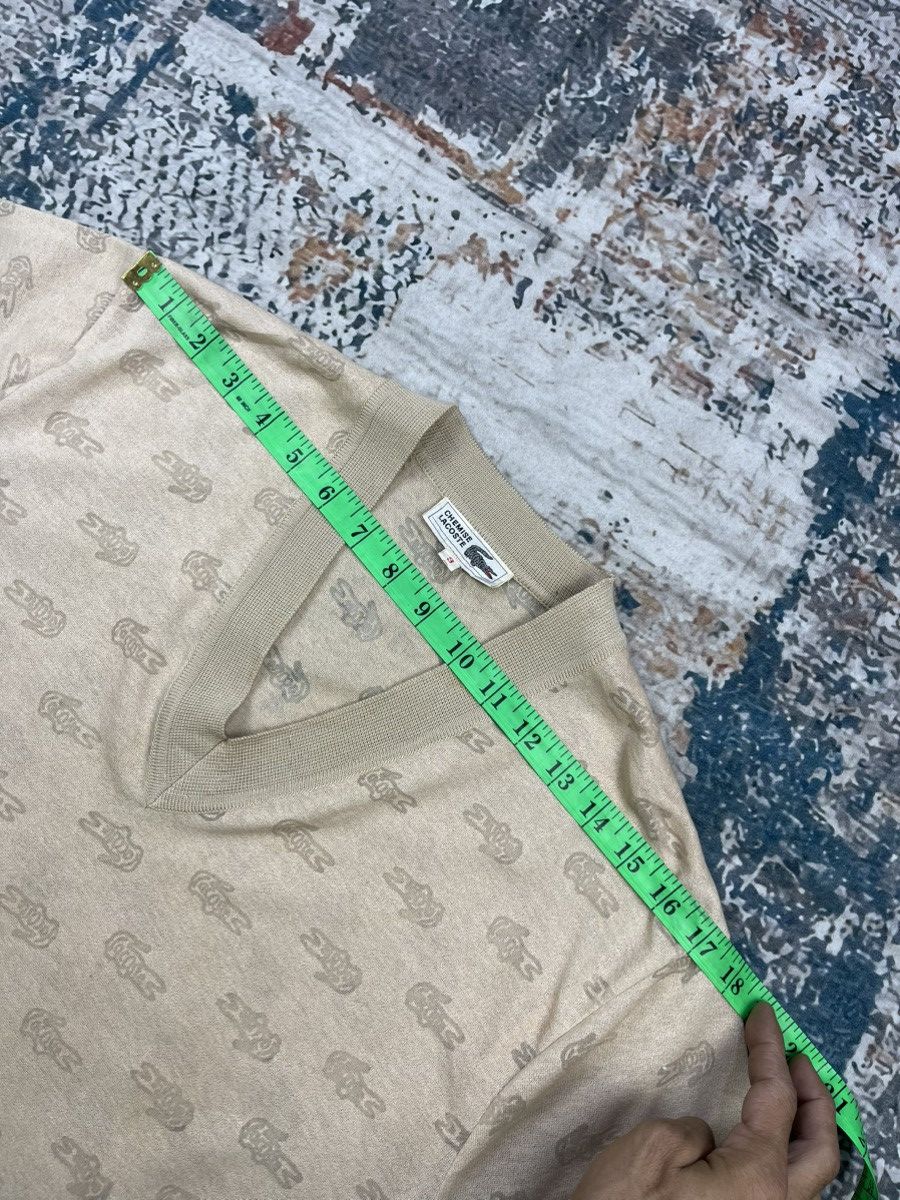Lacoste Vintage Lacoste Full Monogram V Neck Jumper Sweater Size US S / EU 44-46 / 1 - 20 Thumbnail