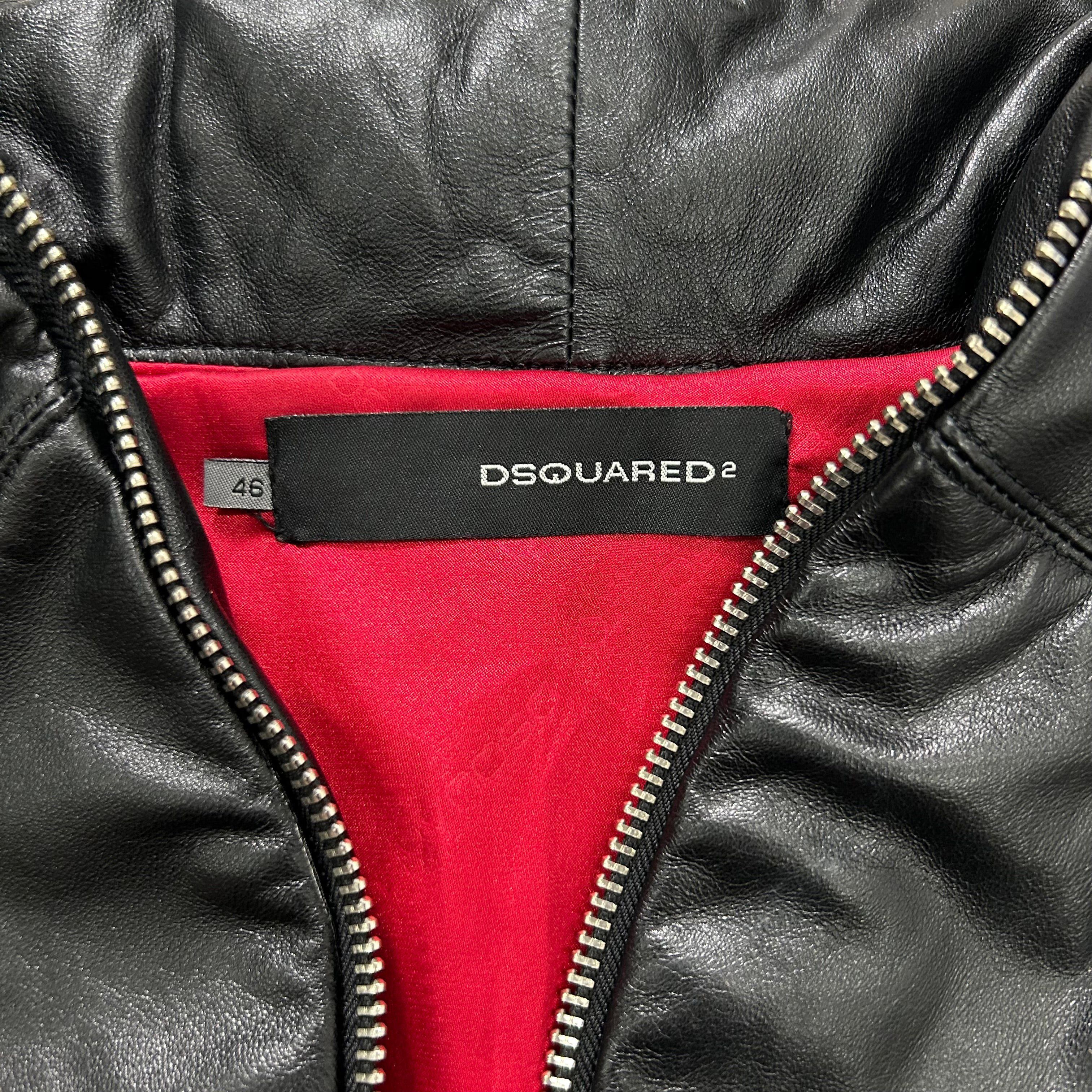 Dsquared2 Dsquared2 Black Cropped Leather Jacket Women Size M / US 6-8 / IT 42-44 - 4 Thumbnail