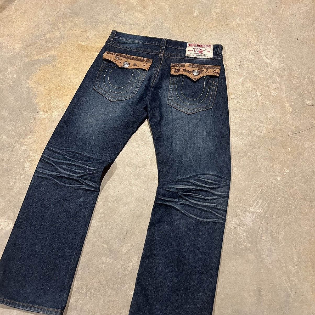 True Religion Crazy Vintage Y2K True Religion Leather Pocket Jeans Cyber Size US 36 / EU 52 - 2 Thumbnail