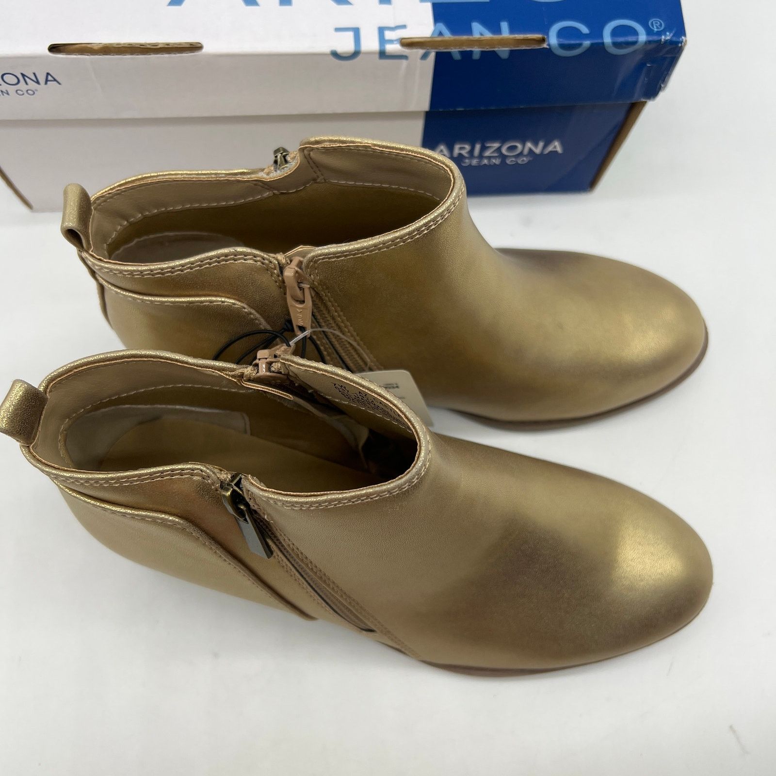 Other Arizona Jean Co Womens Castle Stacked Heel Booties Gold Size US 7 / IT 37 - 3 Thumbnail