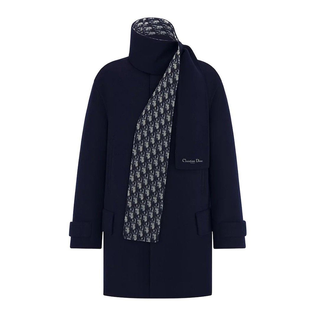 DIOR Double Faced Wool And Silk Scarf Coat New & Authentic (