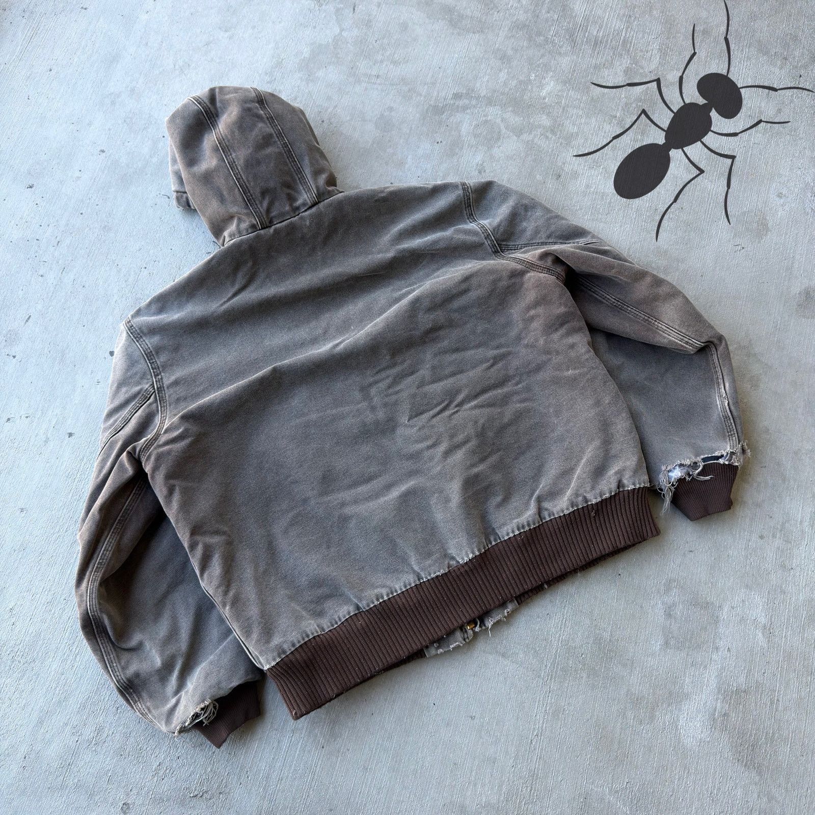 Carhartt × Vintage Carhartt faded brown hooded work wear jacket Size US L / EU 52-54 / 3 - 6 Thumbnail