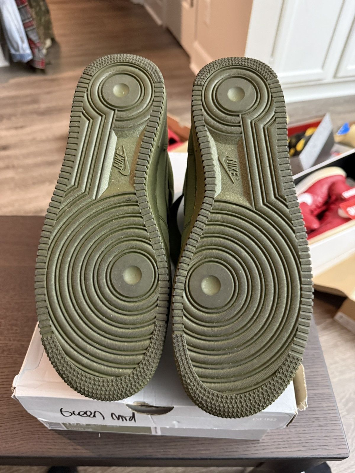 Nike 2017 Nike Air Force One mid Legion green Size US 10.5 / EU 43-44 - 6 Thumbnail