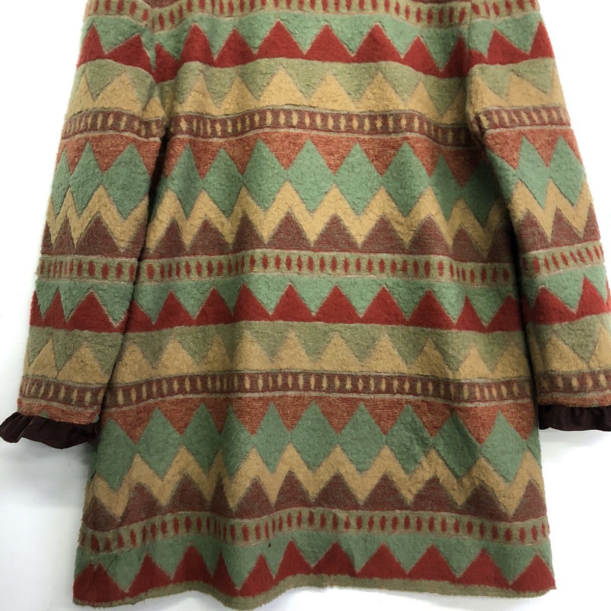 Japanese Brand Femminino Prisco Motive Stripe Design Wool Outer Jacket Size XS / US 0-2 / IT 36-38 - 11 Thumbnail
