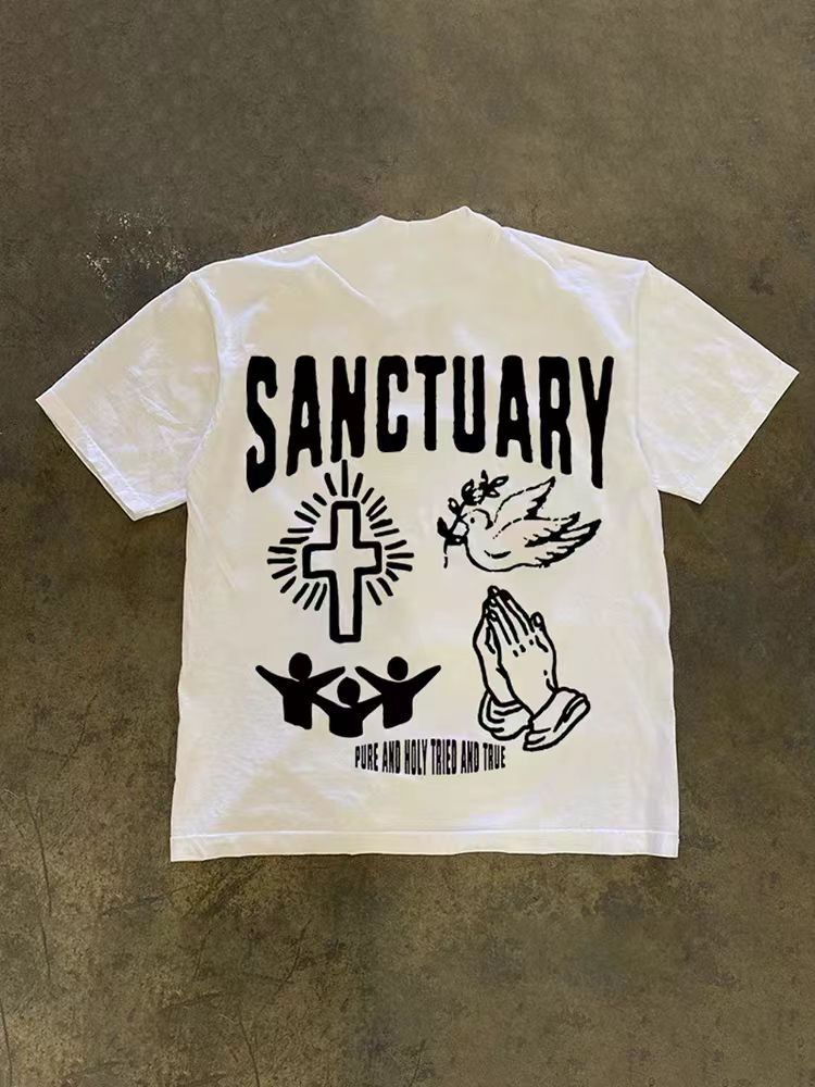 Japanese Brand × Vintage Street washed retro peace dove print loose t-shirt Size US M / EU 48-50 / 2 - 1 Thumbnail
