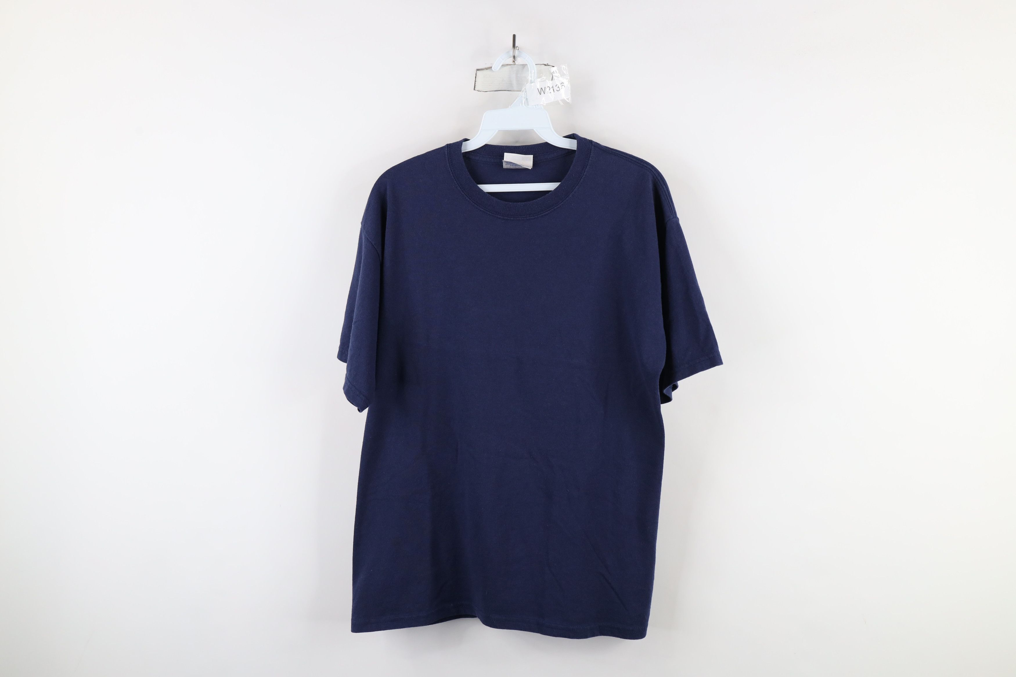 Hanes × Vintage Vintage 90s Hanes Heavyweight Short Sleeve T-Shirt Blue Size US M / EU 48-50 / 2 - 1 Thumbnail