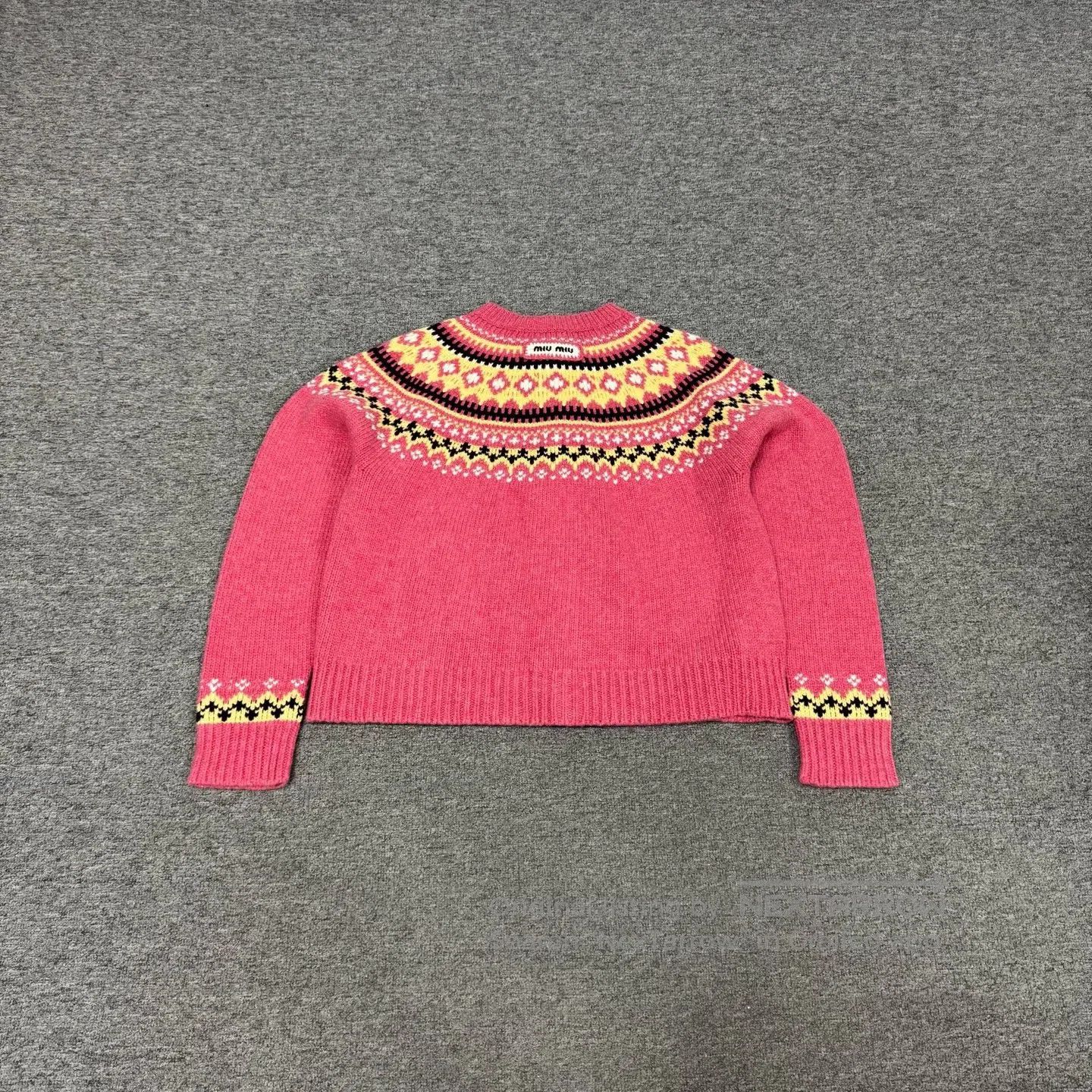 Miu Miu miu miu Fair Island jacquard short knit cardigan| Size L / US 10 / IT 46 - 3 Thumbnail