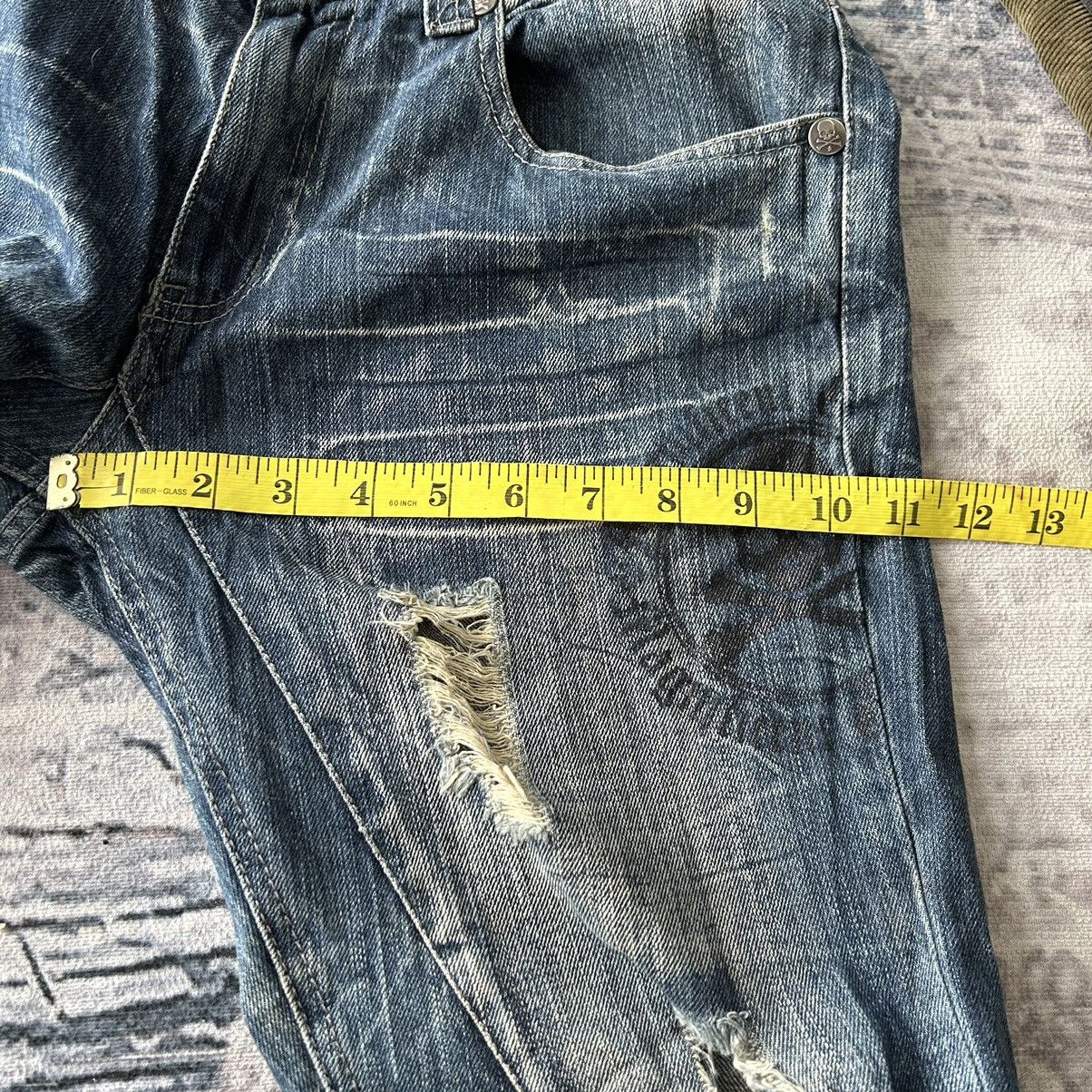 If Six Was Nine Punk Skull Flared Distressed Jeans Style Size US 32 / EU 48 - 13 Thumbnail