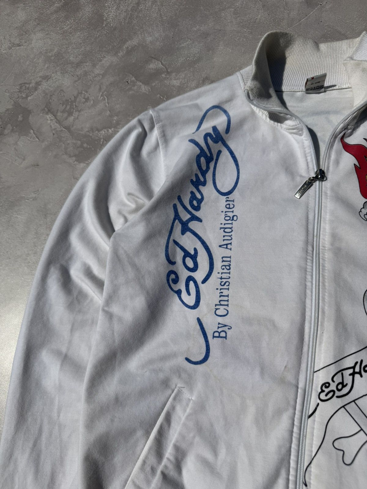 Ed Hardy Vintage Ed Hardy Biker Jesus Logo Distressed Zip Jacket Size M / US 6-8 / IT 42-44 - 12 Thumbnail
