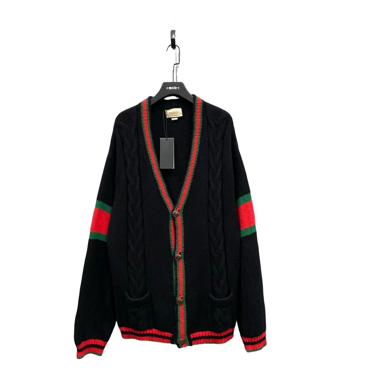 Gucci Gucci Web Stripe Wool Knit Cardigan XXXL Size US XXL / EU 58 / 5 - 1 Thumbnail
