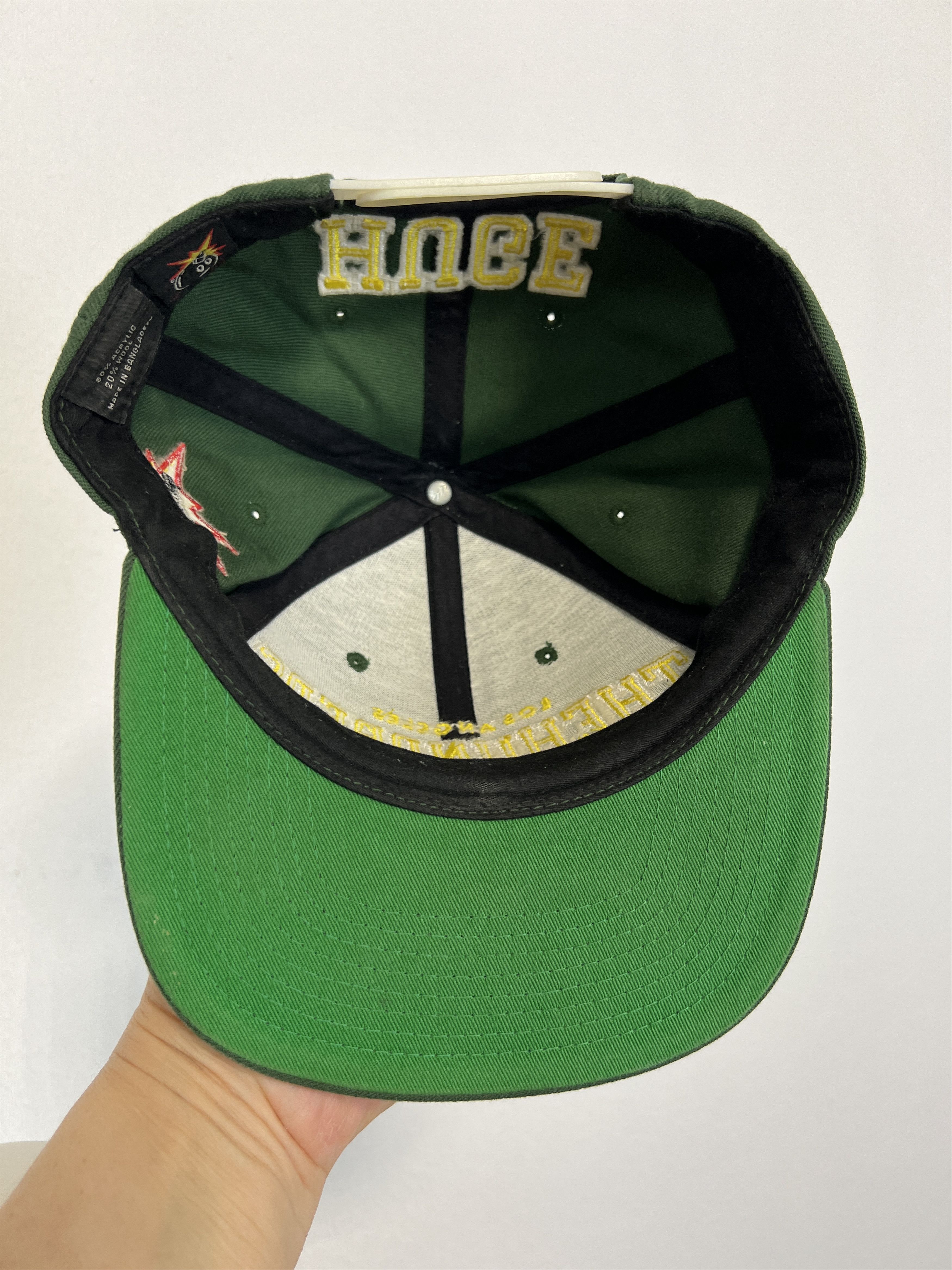 Vintage Los Angeles The Hundreds Bomb Logo Panel Green Cap Hat Rare Size ONE SIZE - 7 Thumbnail