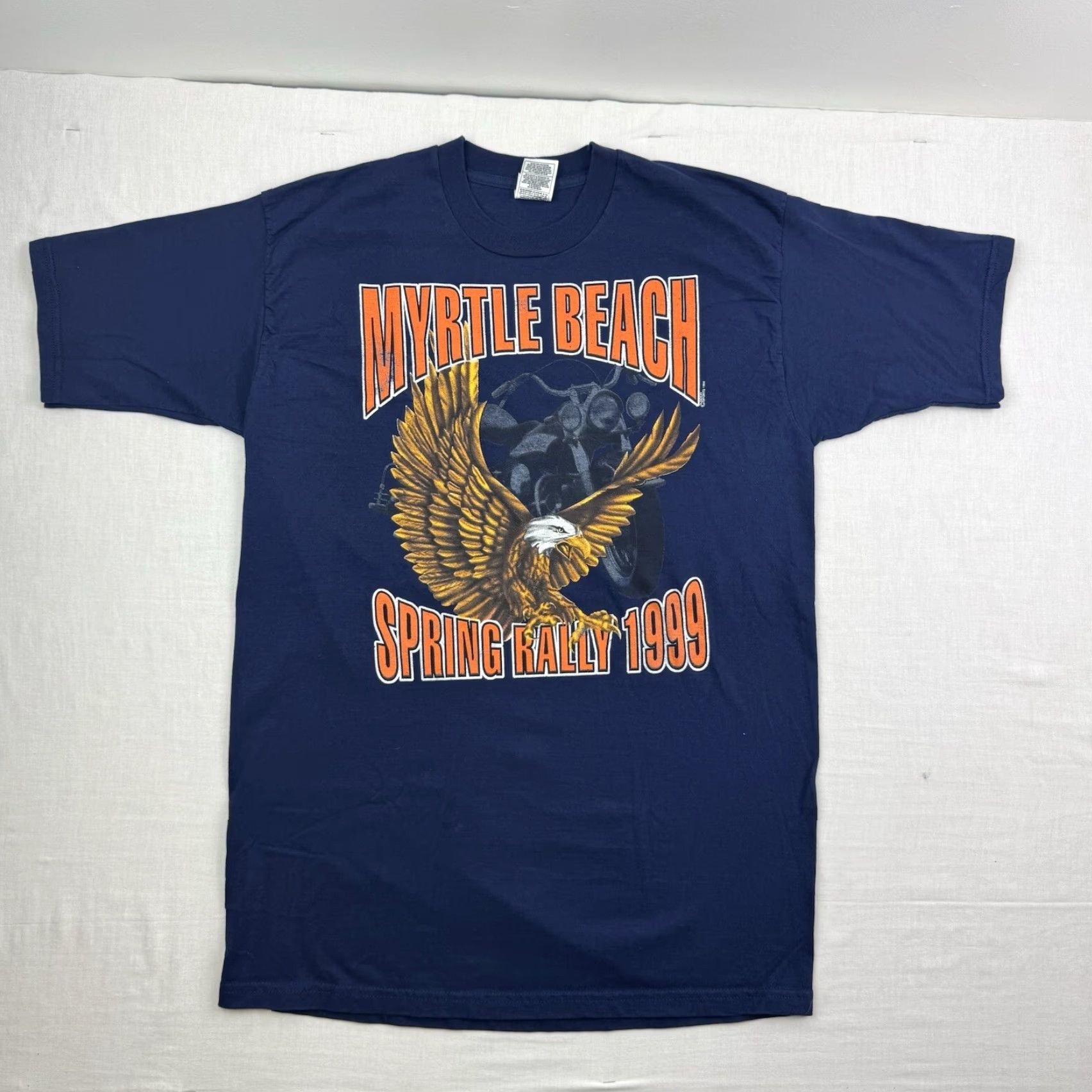 Fruit Of The Loom VINTAGE Biker Rally T Shirt Mens XL Blue 1999 Motorcycle Eagle 90s Fruit of the Loom Shirt Size US XL / EU 56 / 4 - 2 Thumbnail
