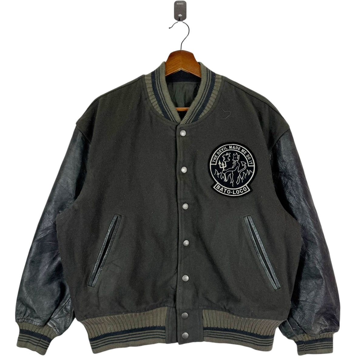 Vintage VINTAGE BATO LOCO STREETWEAR VARSITY WOOL LEATHER JACKET Size US M / EU 48-50 / 2 - 1 Thumbnail