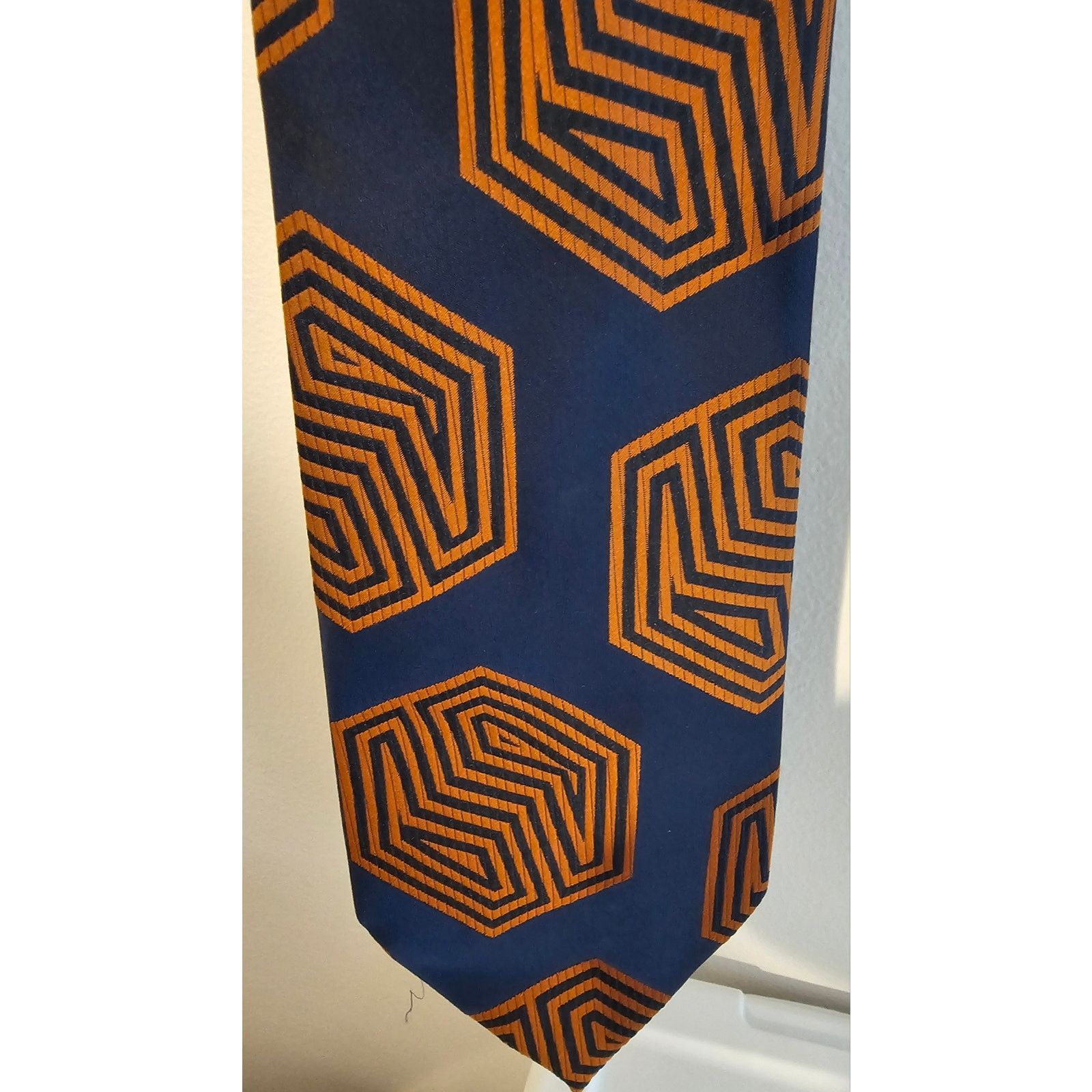 Other Vintage Richman Gordman Men's Necktie - Blue w/Orange Size ONE SIZE - 2 Thumbnail