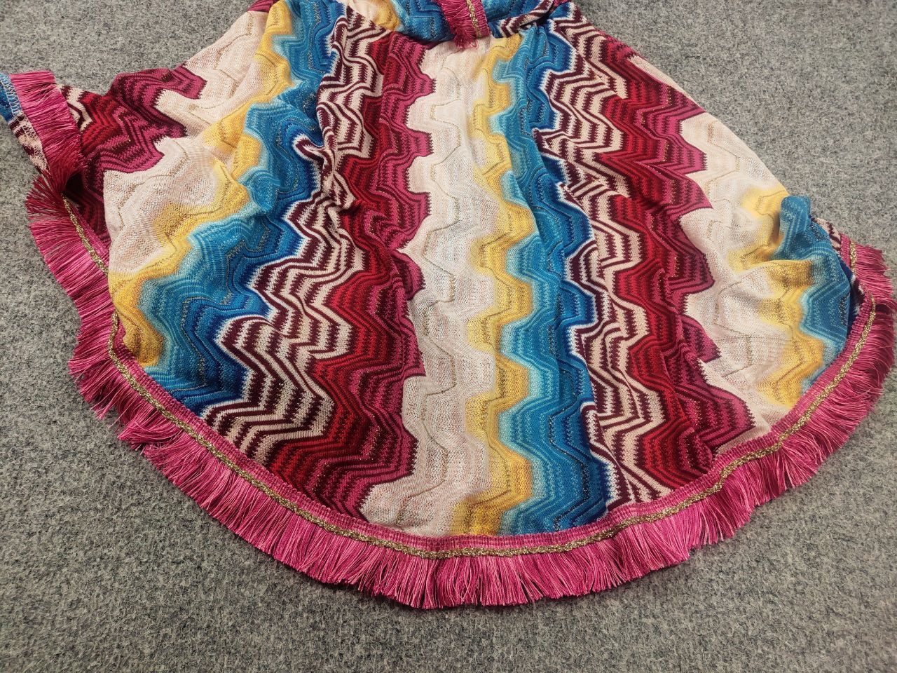 Missoni Pho Firenze Italy V-neck zig zag Multicolor straps Dress Size S / US 4 / IT 40 - 6 Thumbnail
