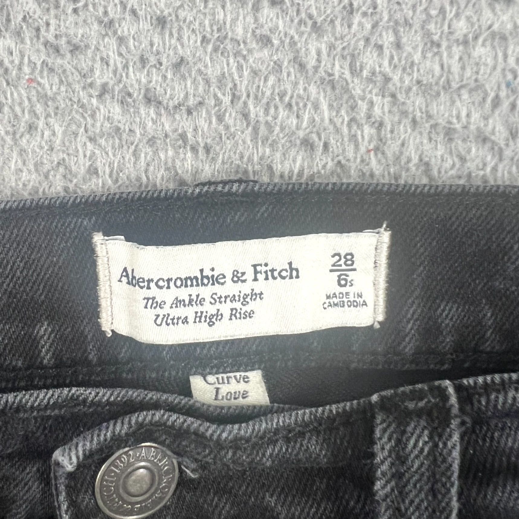 Abercrombie & Fitch VINTAGE Abercrombie & Fitch Women's Jeans 6 High-Rise Ankle Straight Leg Black Denim Size 28" / US 6 / IT 42 - 6 Thumbnail