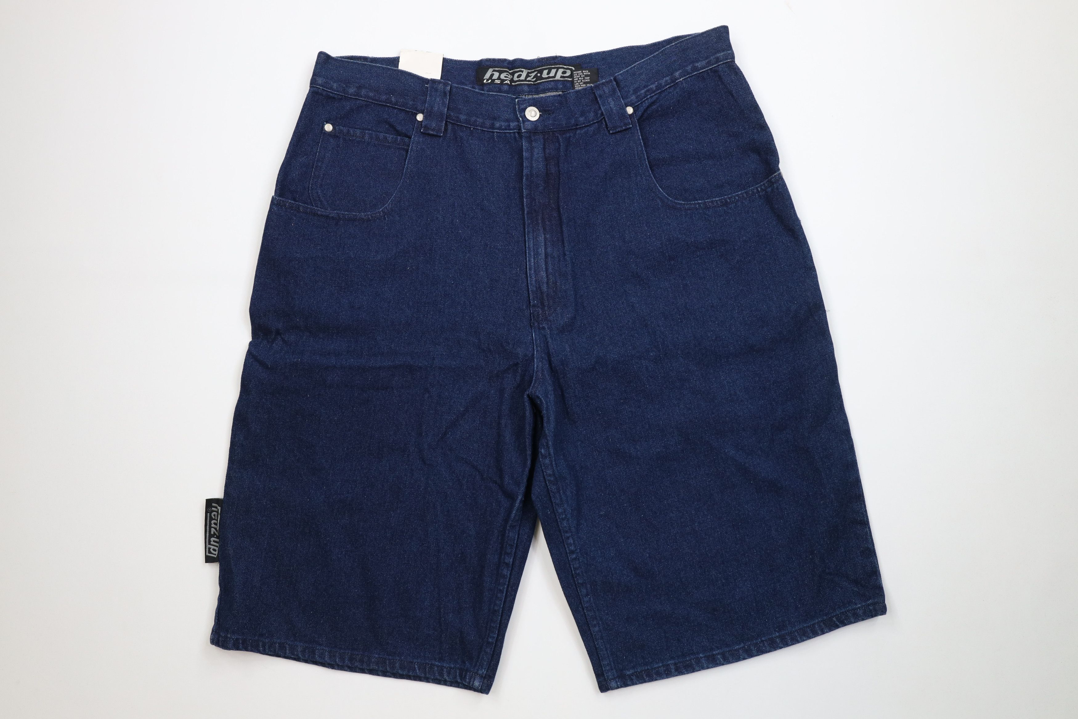 Deadstock Vintage 90s Streetwear Fit Denim Jean Shorts Blue