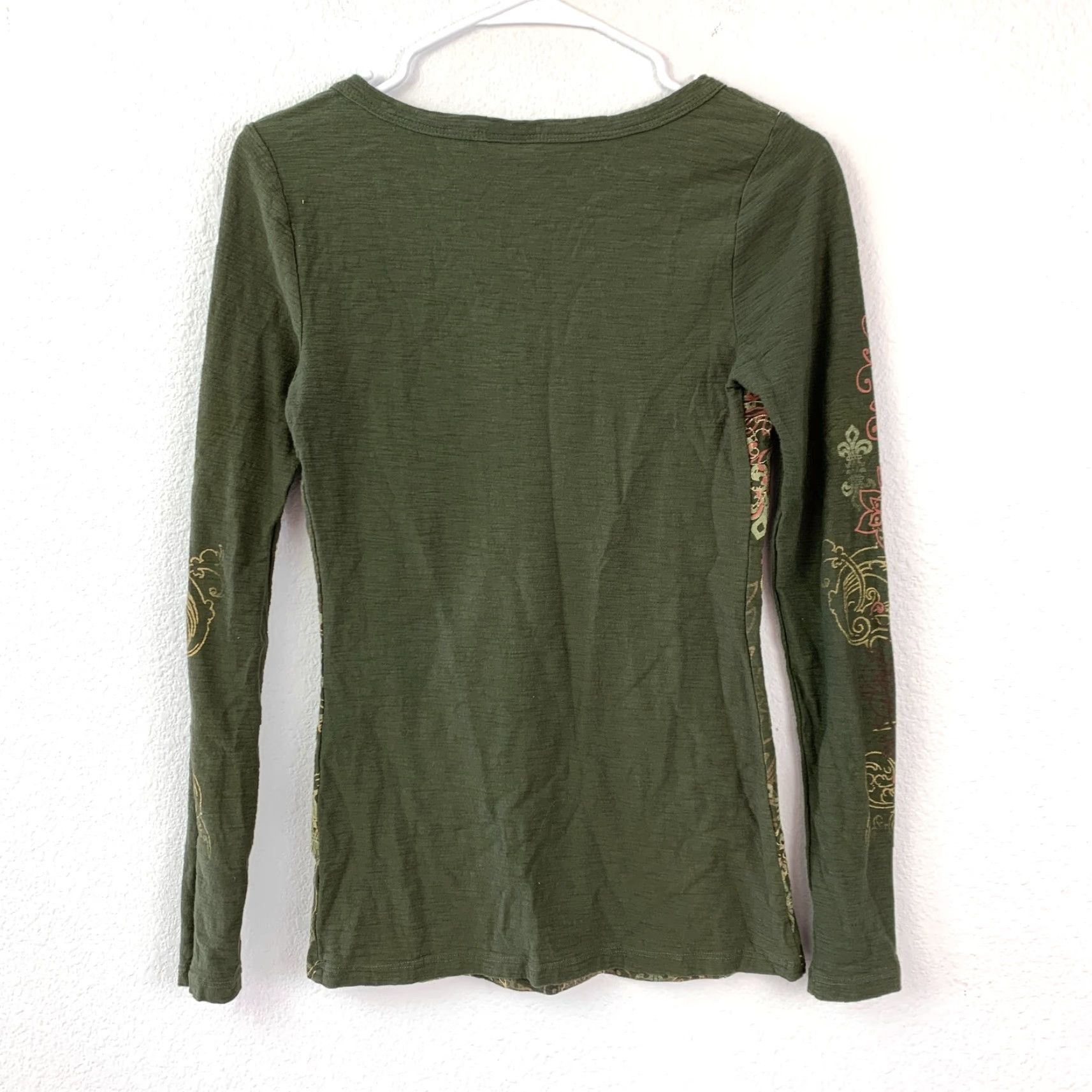 Vintage VINTAGE Daytrip Shirt Long Sleeve Graphic Em0 Floral Paisley Boho Green Pink Gold L Womens Size L Size L / US 10 / IT 46 - 7 Thumbnail