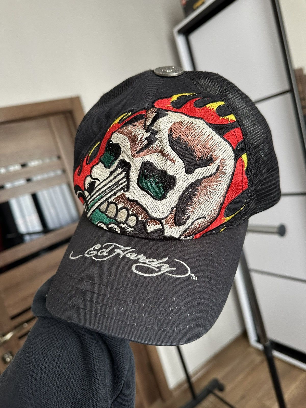 Ed Hardy Ed Hardy Christian Audigier Y2K Cap Hat Vintage Skull Print Size ONE SIZE - 2 Thumbnail