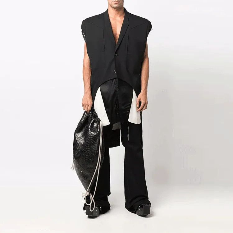 Rick Owens o1y0325 Tank Top Shirt in White/Black Size US S / EU 44-46 / 1 - 4 Thumbnail