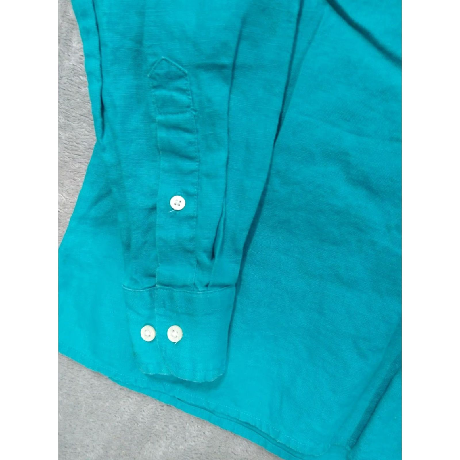 Ralph Lauren Ralph Lauren Shirt Womens M Teal Blue Linen Tunic Roll Tab Long Sleeve Boho Size M / US 6-8 / IT 42-44 - 3 Thumbnail
