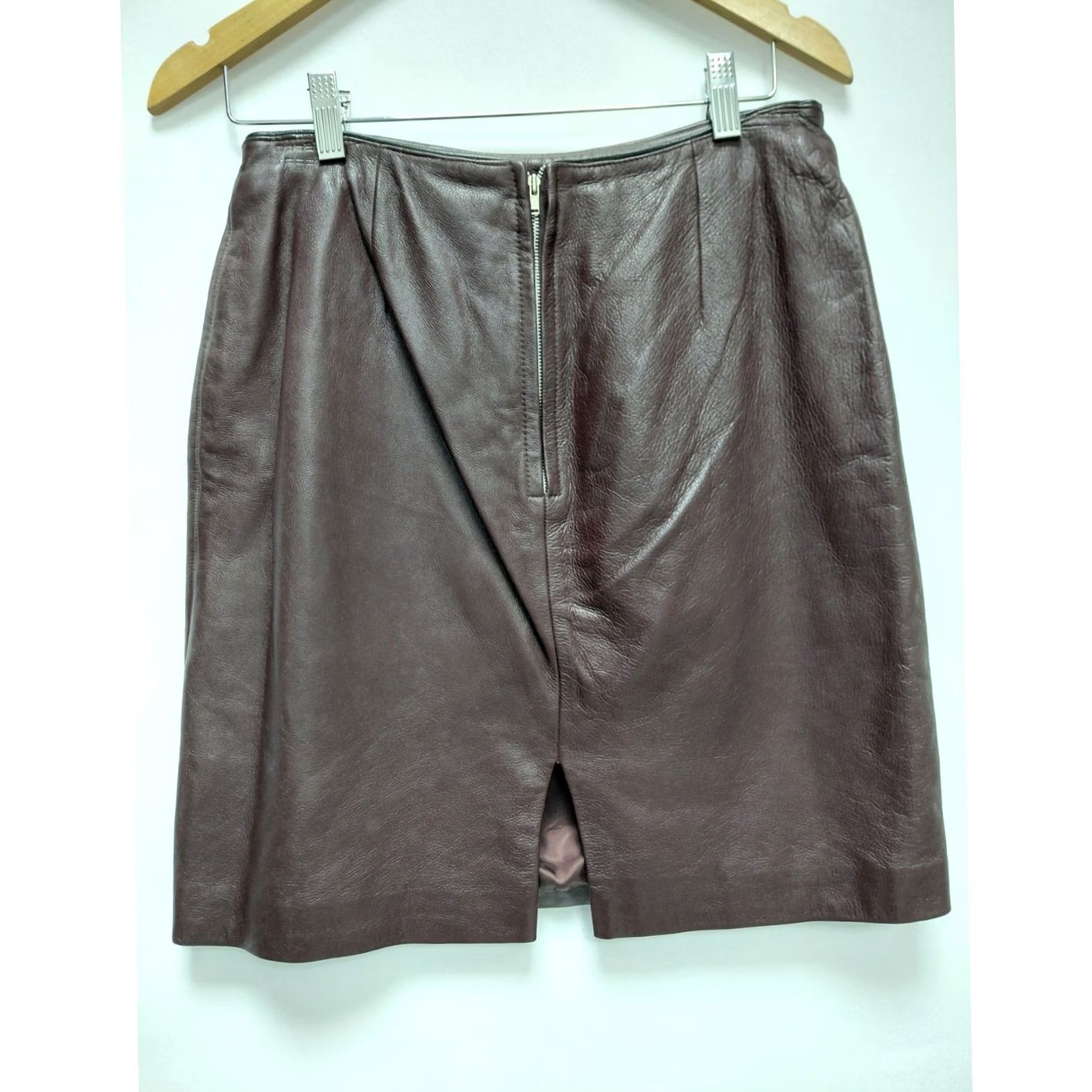 Vintage Wilsons Leather Skirt Brown Solid Lined Size 10 Size 32" / US 10 / IT 46 - 2 Thumbnail