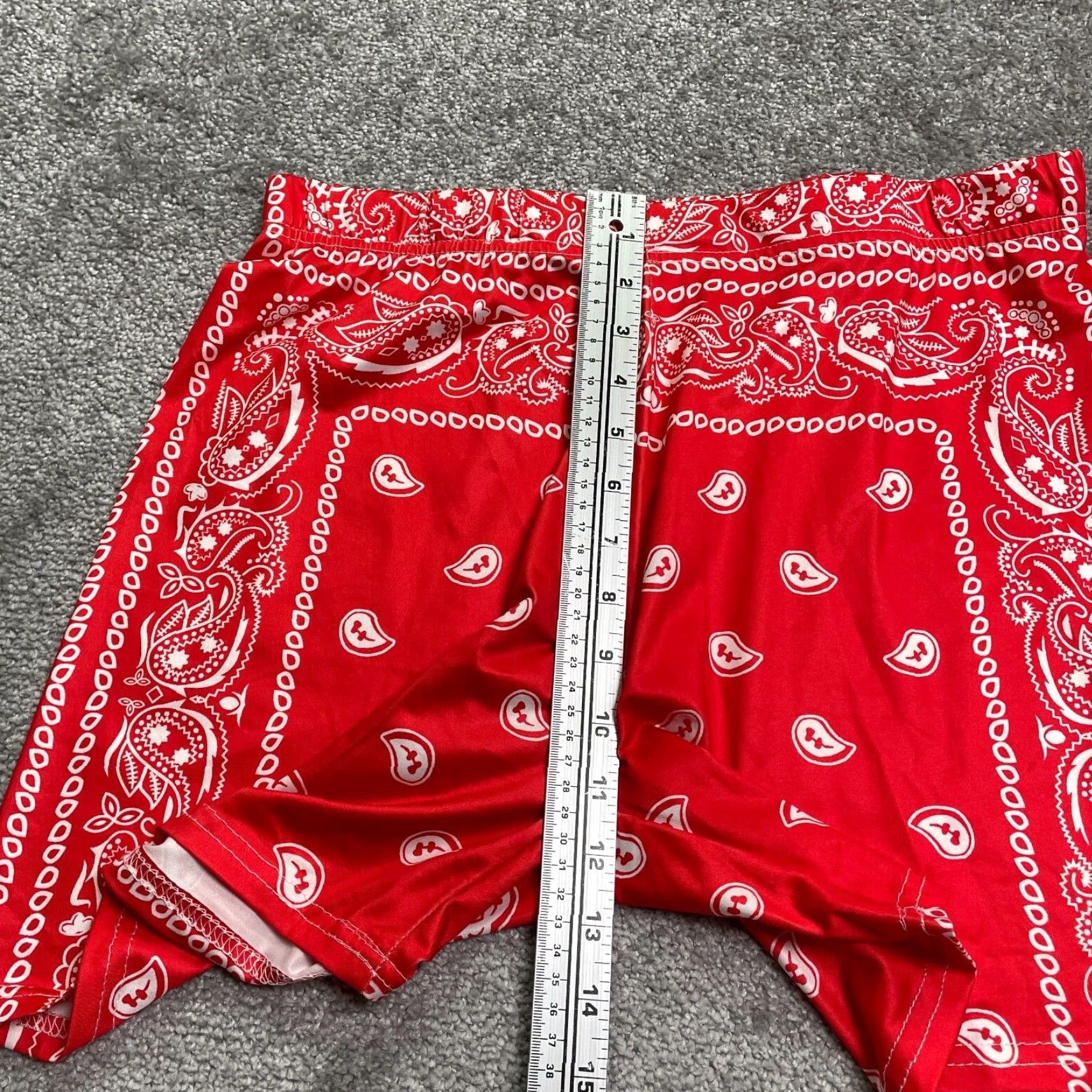 Vintage Unbranded Shorts Womens XL Red Paisley Compression Active Gym 30x5 Size 40" / US 18 - 7 Thumbnail