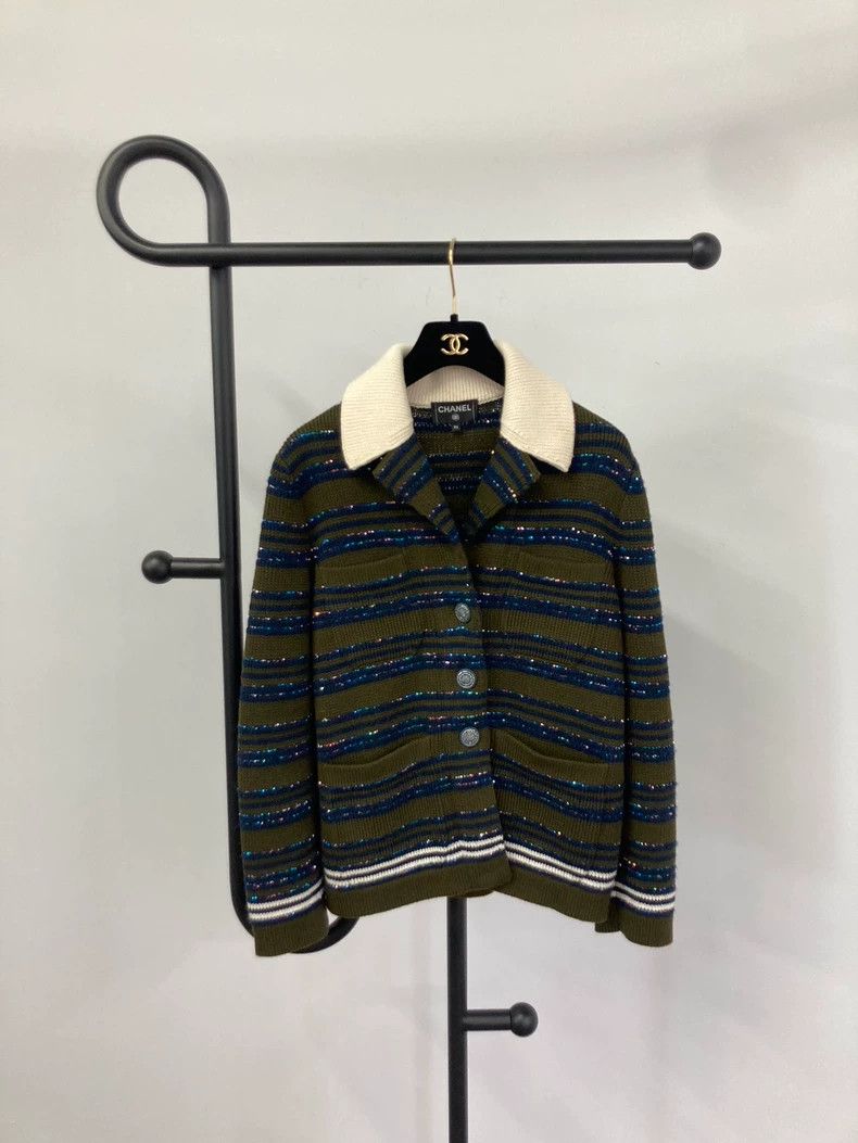 Chanel Chanel Station Series Sequin Stripe Cardigan - dmc Size US XS / EU 42 / 0 - 1 Thumbnail