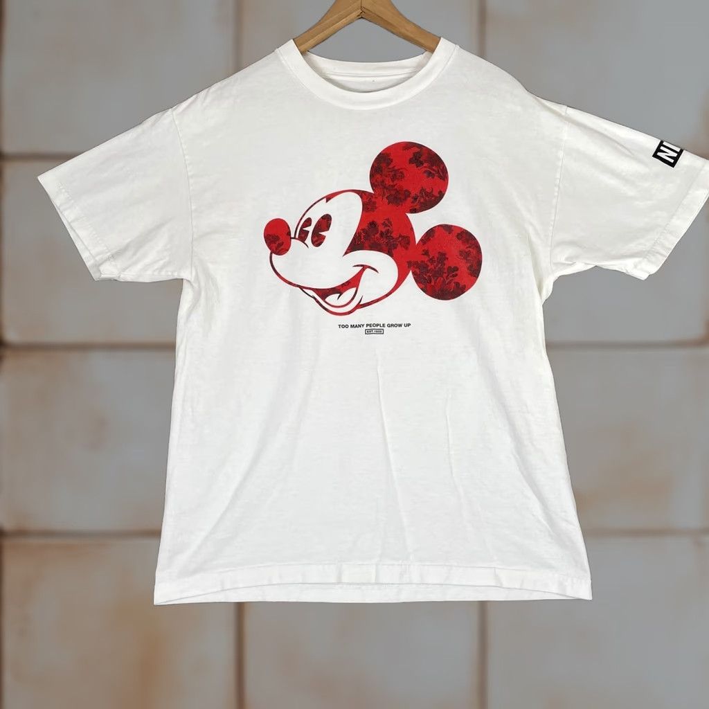 Disney Neff Disney Mickey Mouse T Shirt Mens Large White Floral Graphic Logo Tee Size US L / EU 52-54 / 3 - 1 Thumbnail