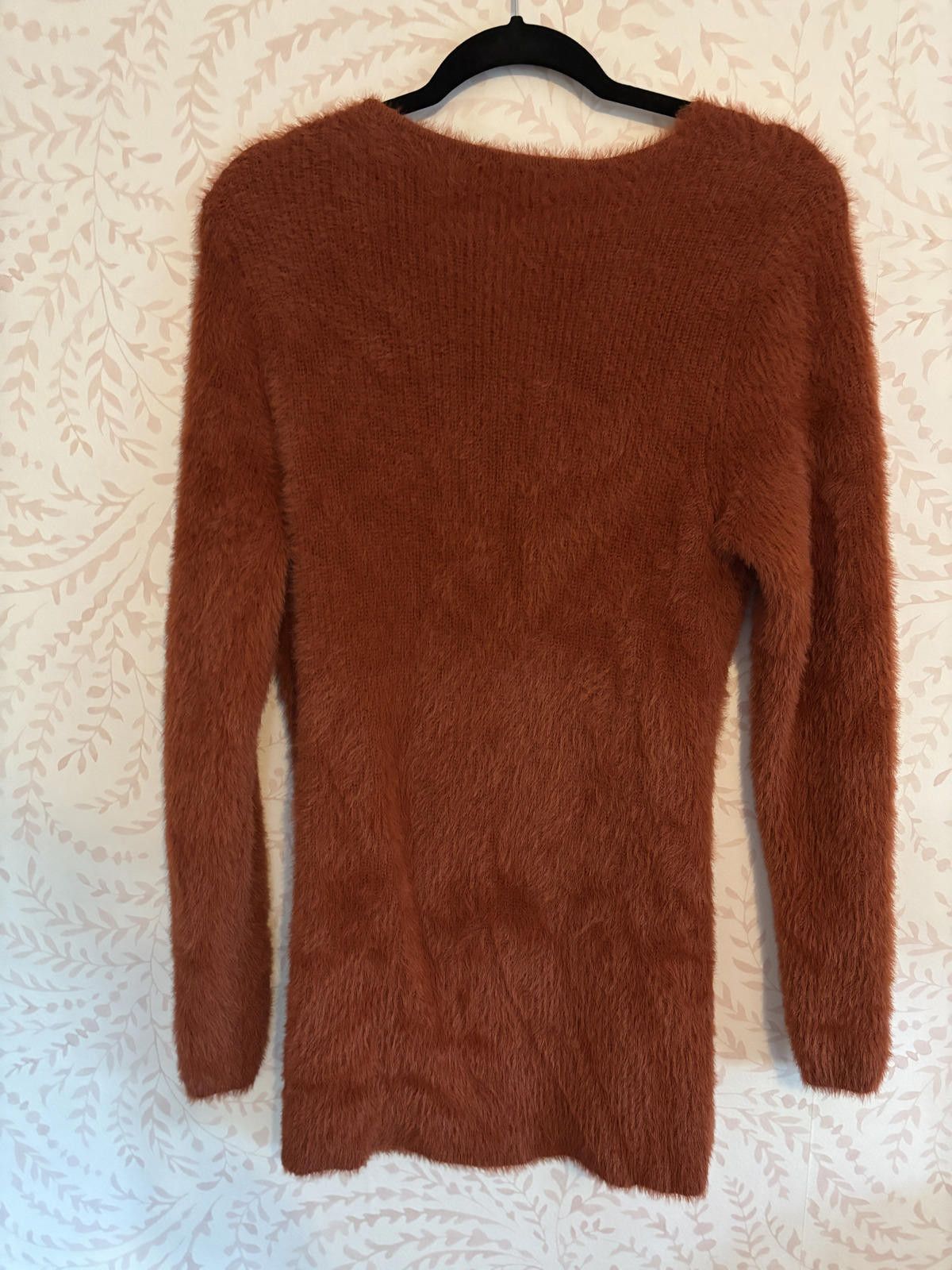 Designer FTF Fashion to Figure Plus Size Orange Fuzzy Wrap Sweater Size XL / US 12-14 / IT 48-50 - 5 Thumbnail