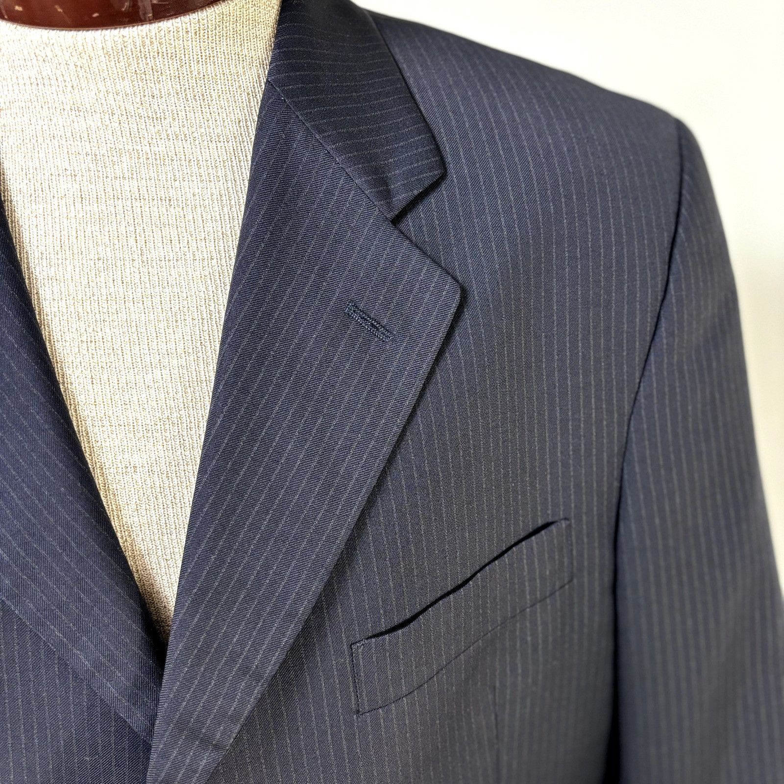 Other Pavone Sport Coat Lessona Superclass 120s Striped Blazer Sz Size 42S - 3 Thumbnail