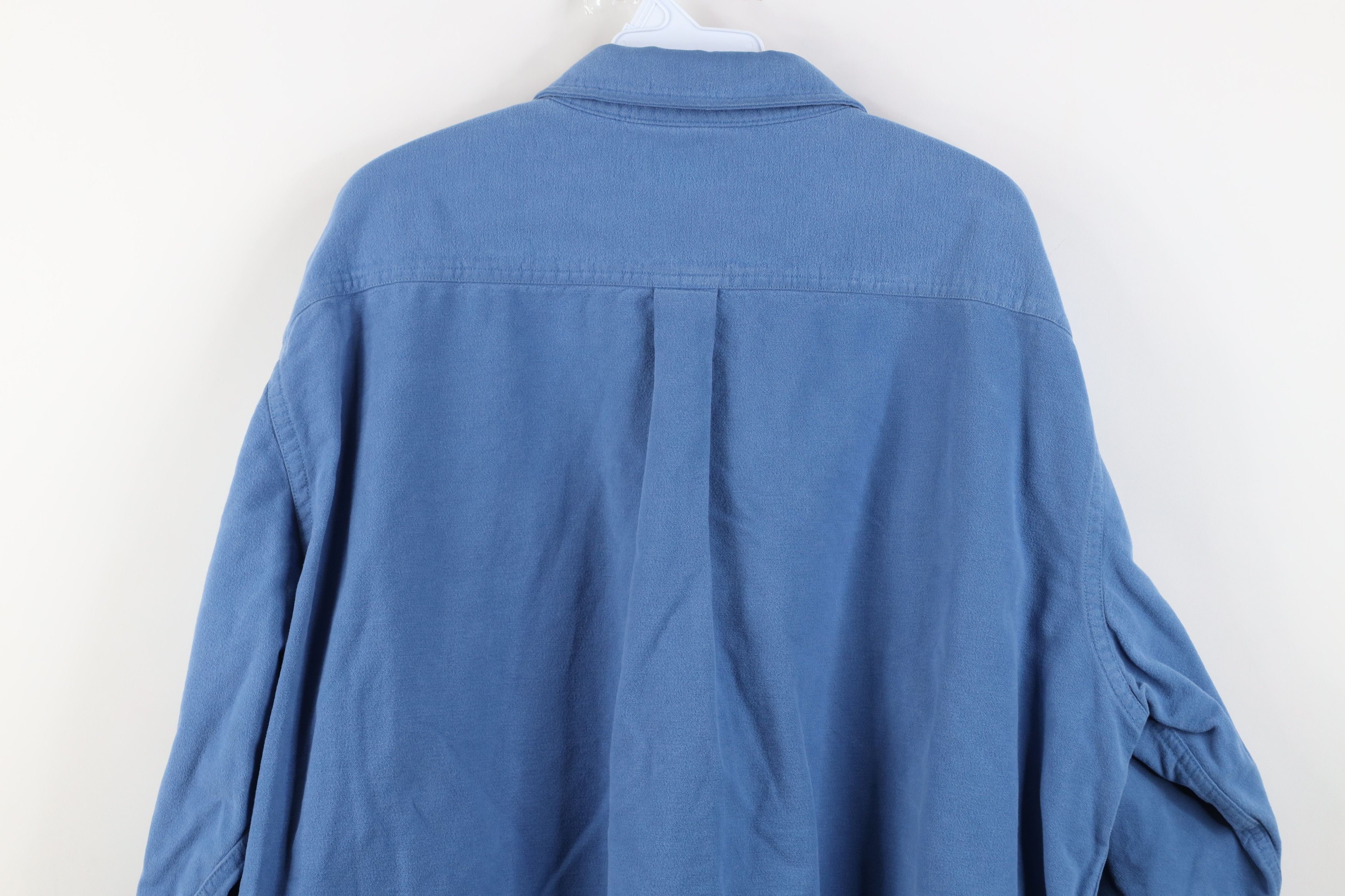 L.L. Bean Vintage LL Bean Chamois Cloth Collared Button Shirt Blue Size US XXL / EU 58 / 5 - 13 Thumbnail
