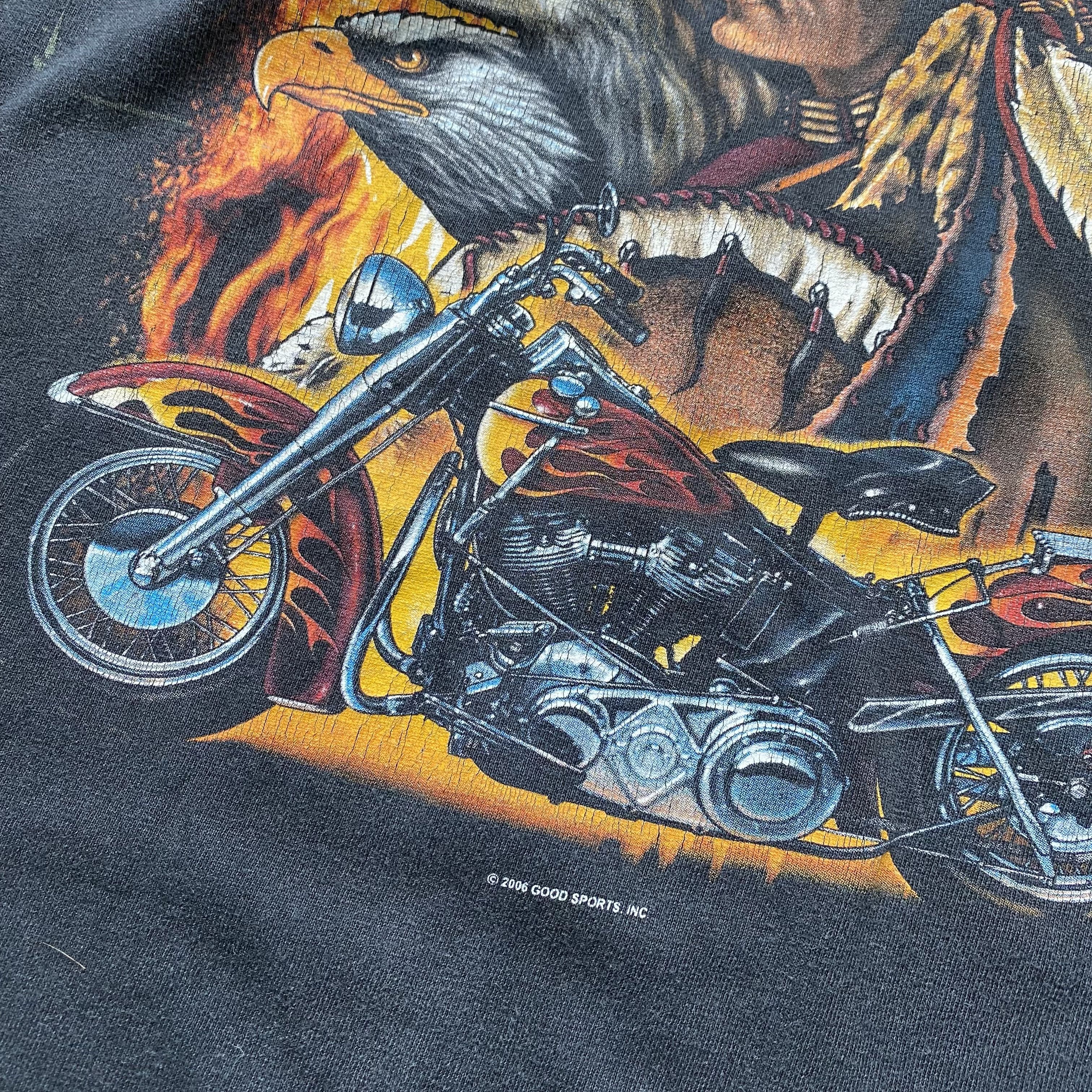 Harley Davidson 🏍️Vintage Flame Wolf Harley Davidson style USA Longsleeve Size US S / EU 44-46 / 1 - 6 Thumbnail