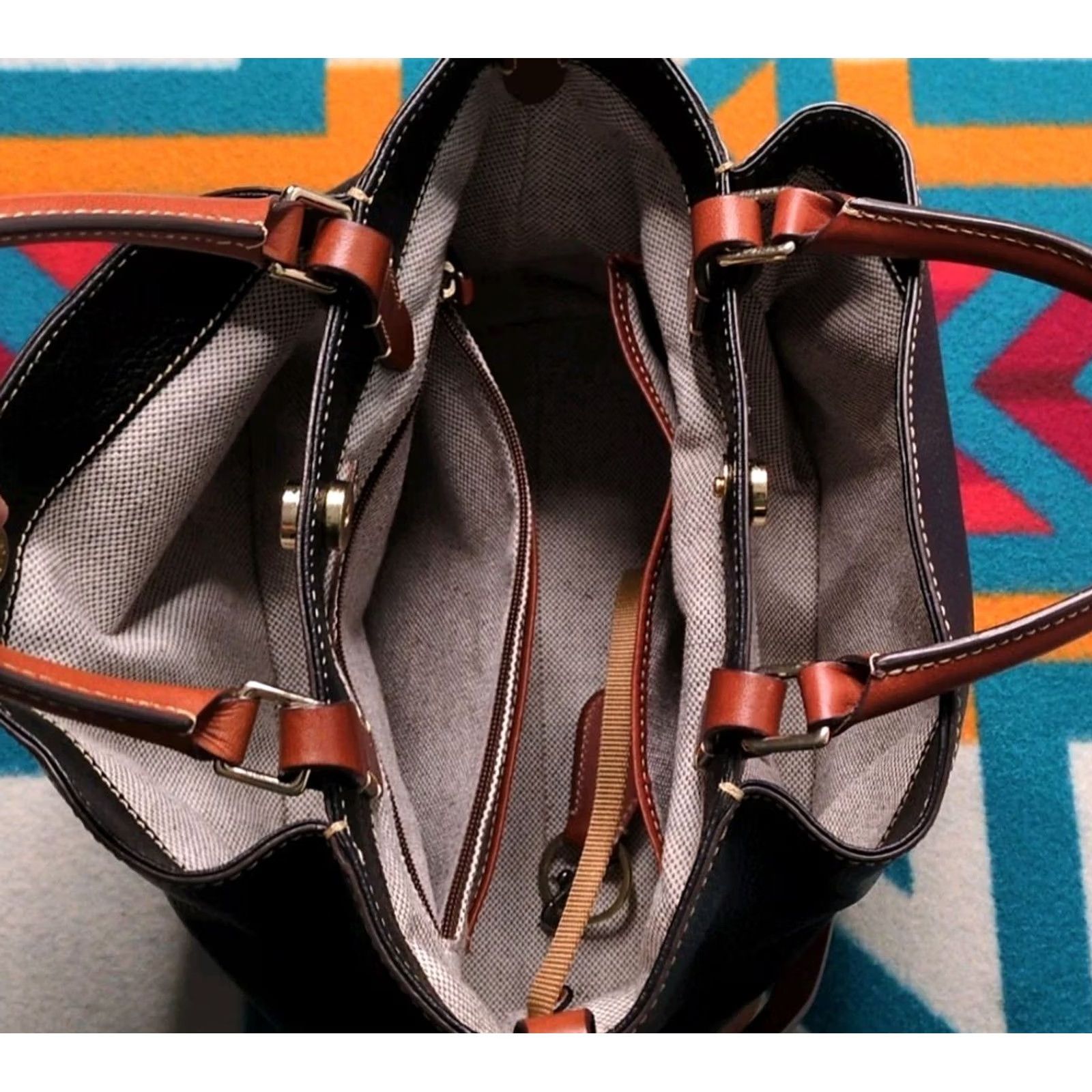 dooney & bourke black pebble leather backpack Women's Grain Zip Pod in Caribbean Blue Strap drop length 12 Dooney Bourke Pebble Leather Backpack