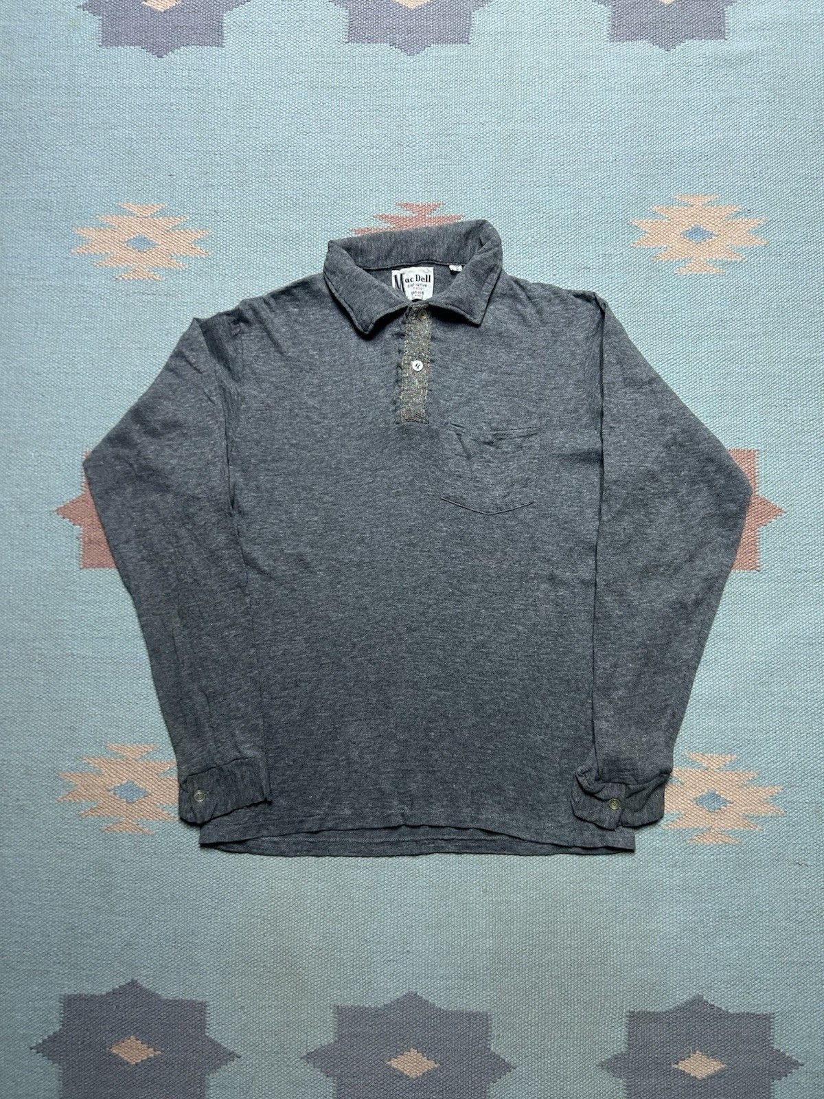 Vintage Vtg 1960s polo shirt dark gray black pullover distressed M/L Size US M / EU 48-50 / 2 - 1 Thumbnail